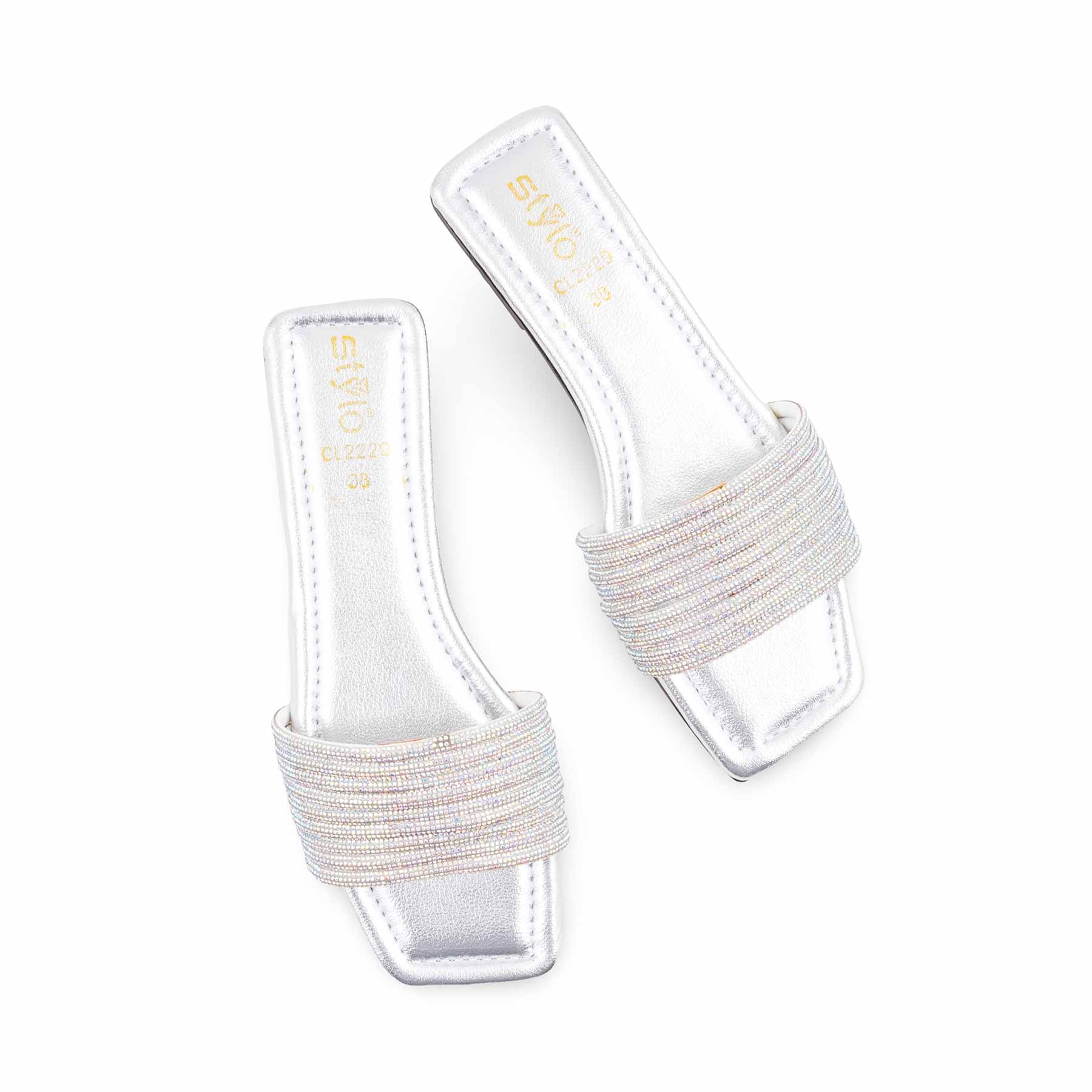 Silver Casual Slipper For Ladies CL2229 - Image 5