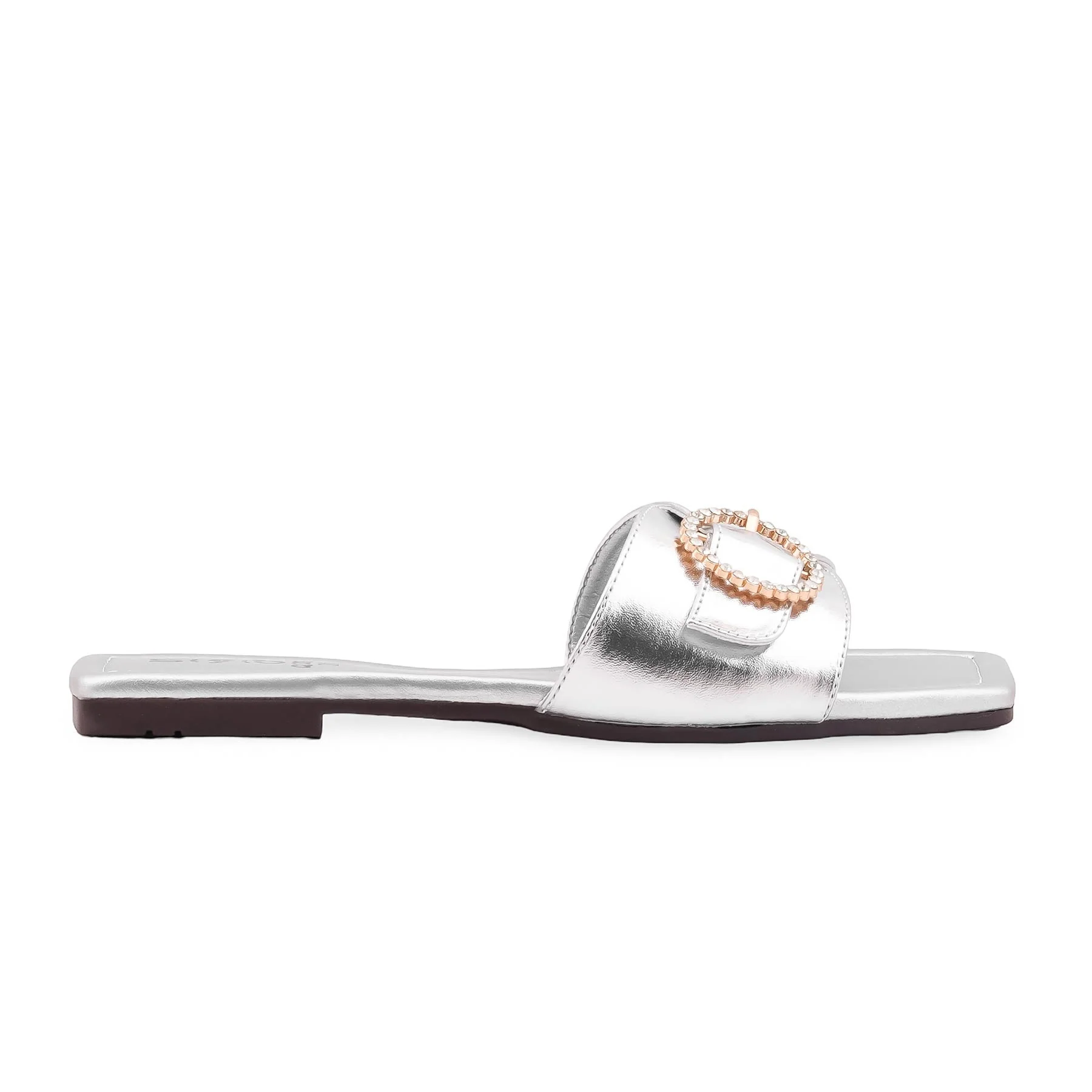 Silver Casual Slipper For Ladies CL2257 - Image 3