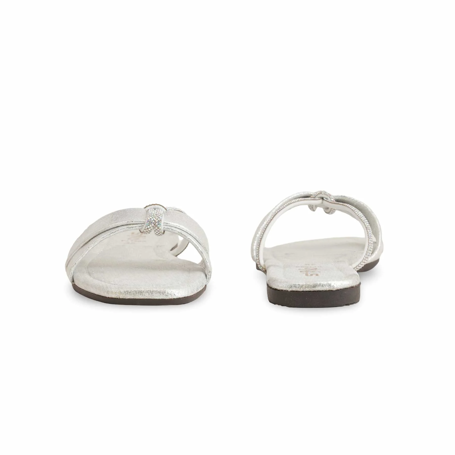 Silver Casual Slipper For Women CL1885 - Image 4