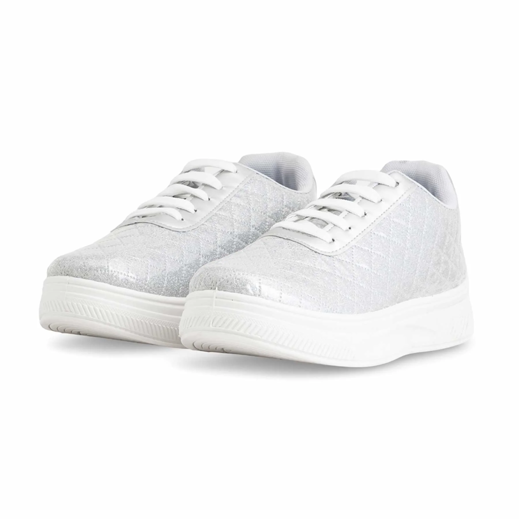 Silver Casual Women Sneaker AT7406 - Image 3