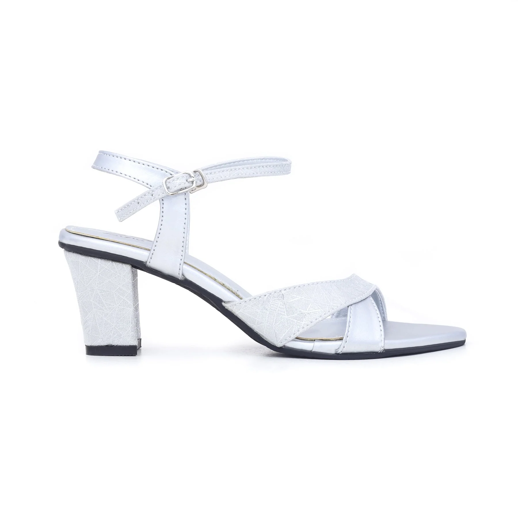 Silver Color Fancy Sandals FN5218 - Image 2