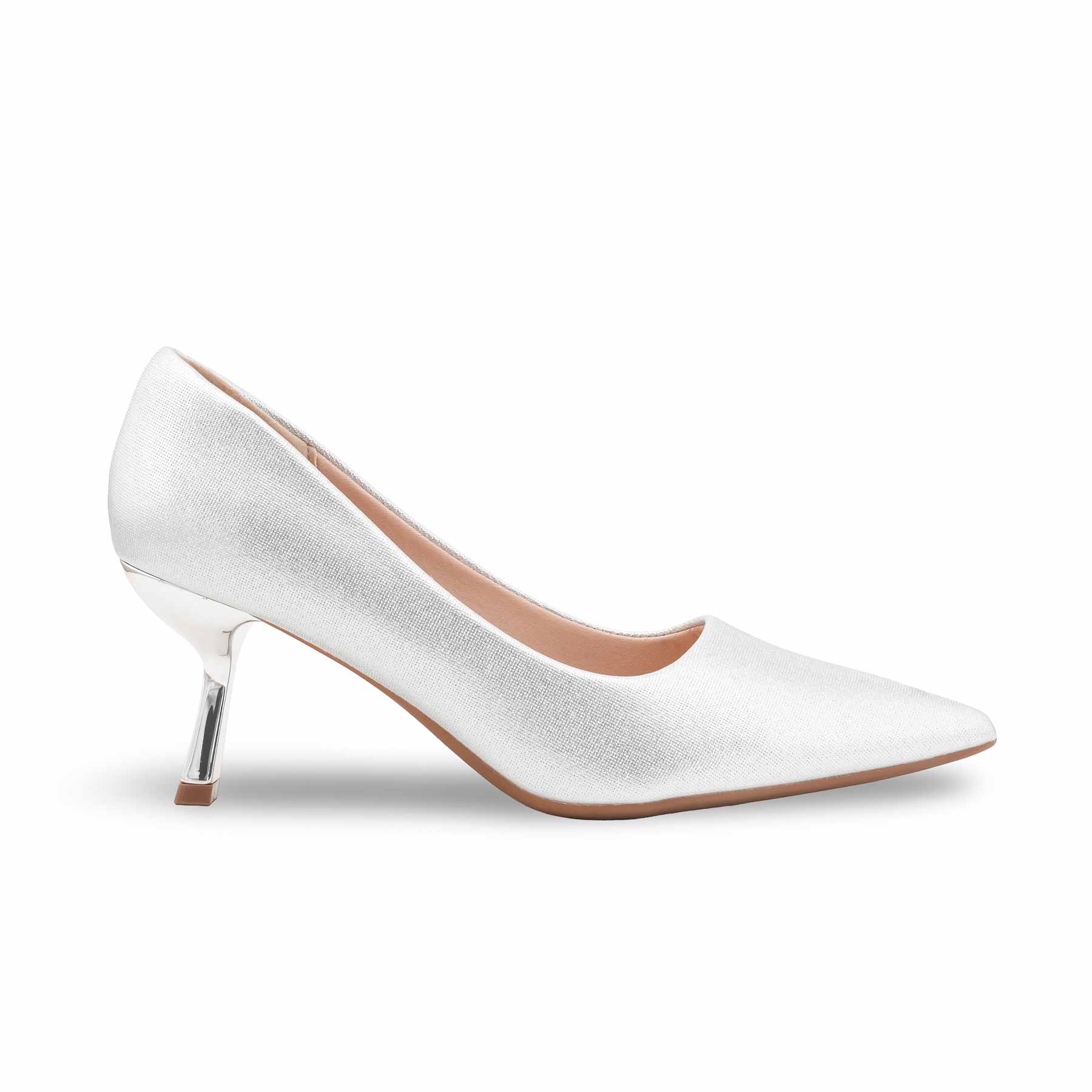 Silver Court Shoes For Ladies WN7517 - Image 2