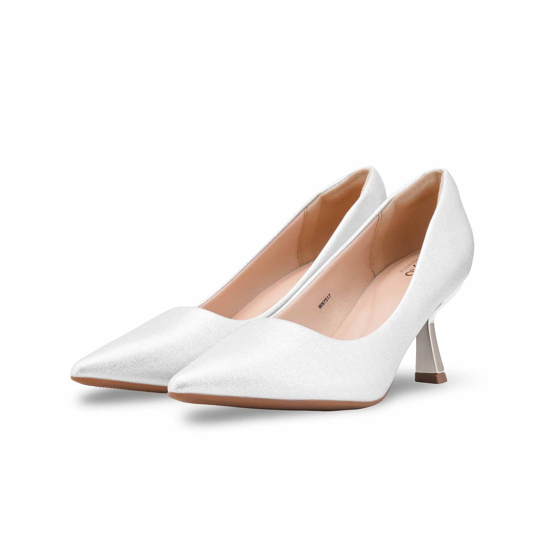 Silver Court Shoes For Ladies WN7517 - Image 3