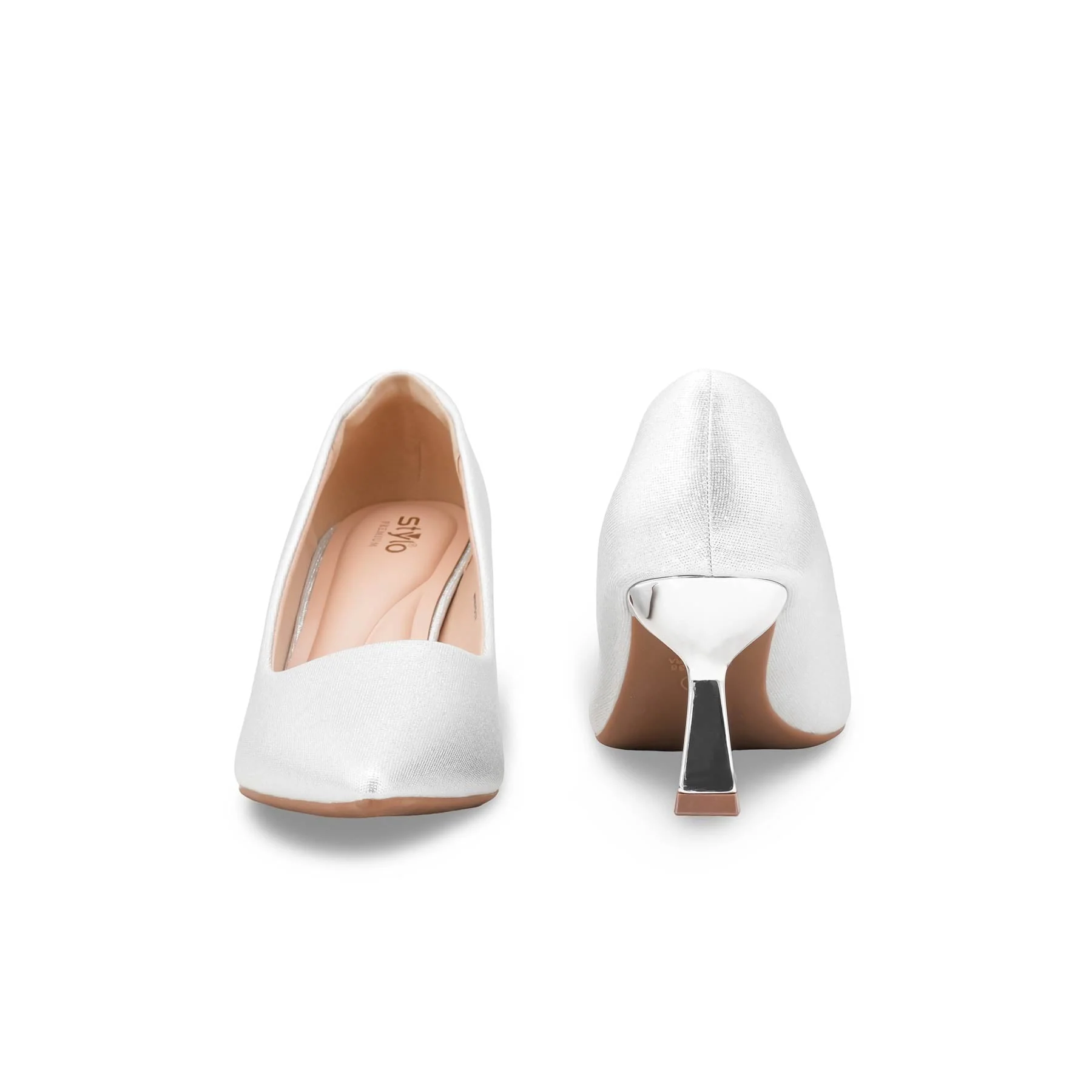 Silver Court Shoes For Ladies WN7517 - Image 4