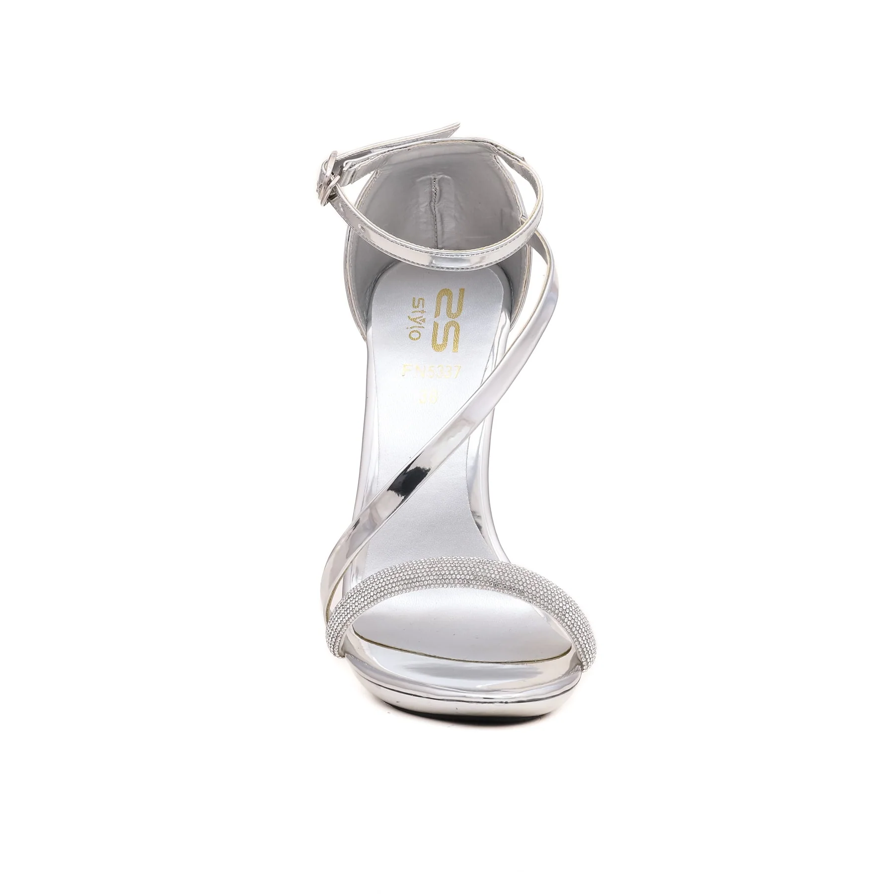 Silver Fancy Bridal Sandal FN5337 - Image 5