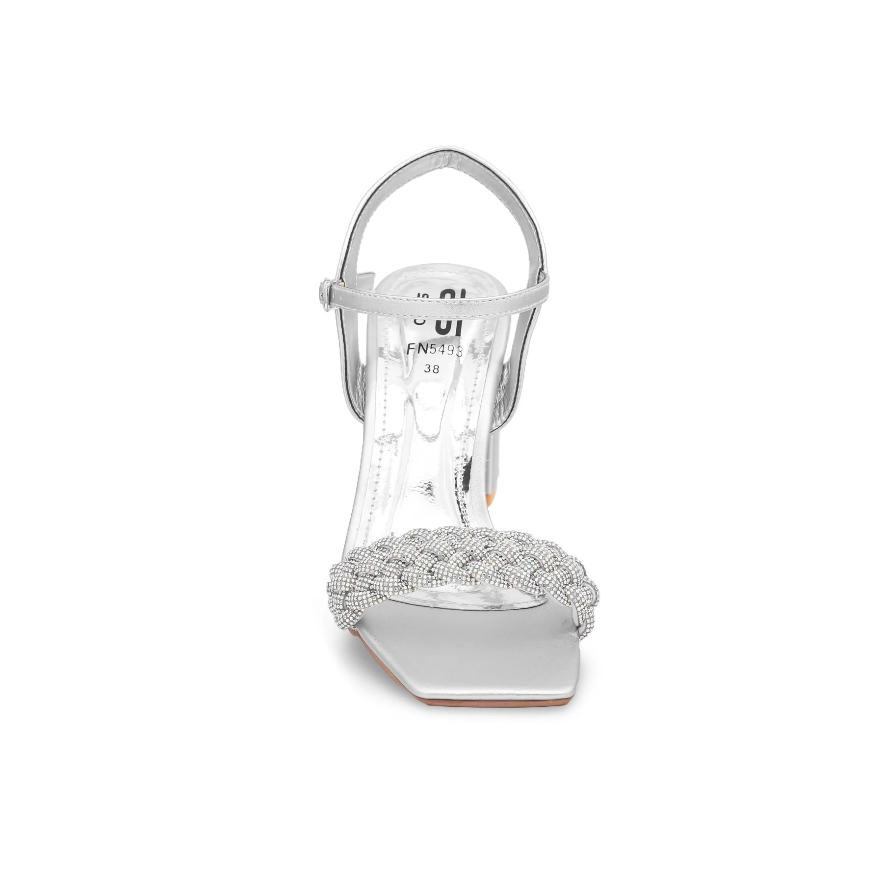 Silver Fancy Bridal Sandal FN5493 - Image 4