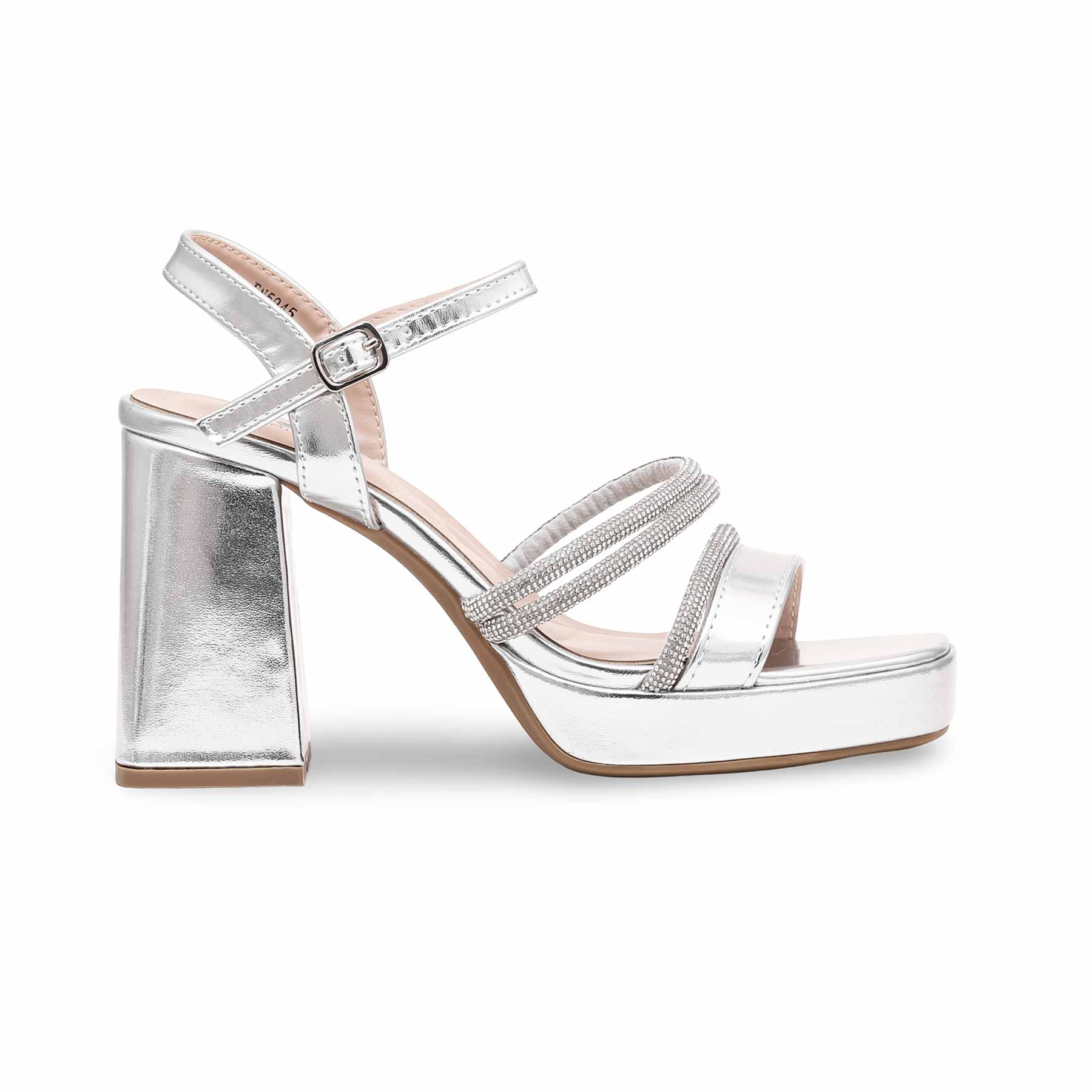 Silver Fancy Bridal Sandal FN5945 - Image 2