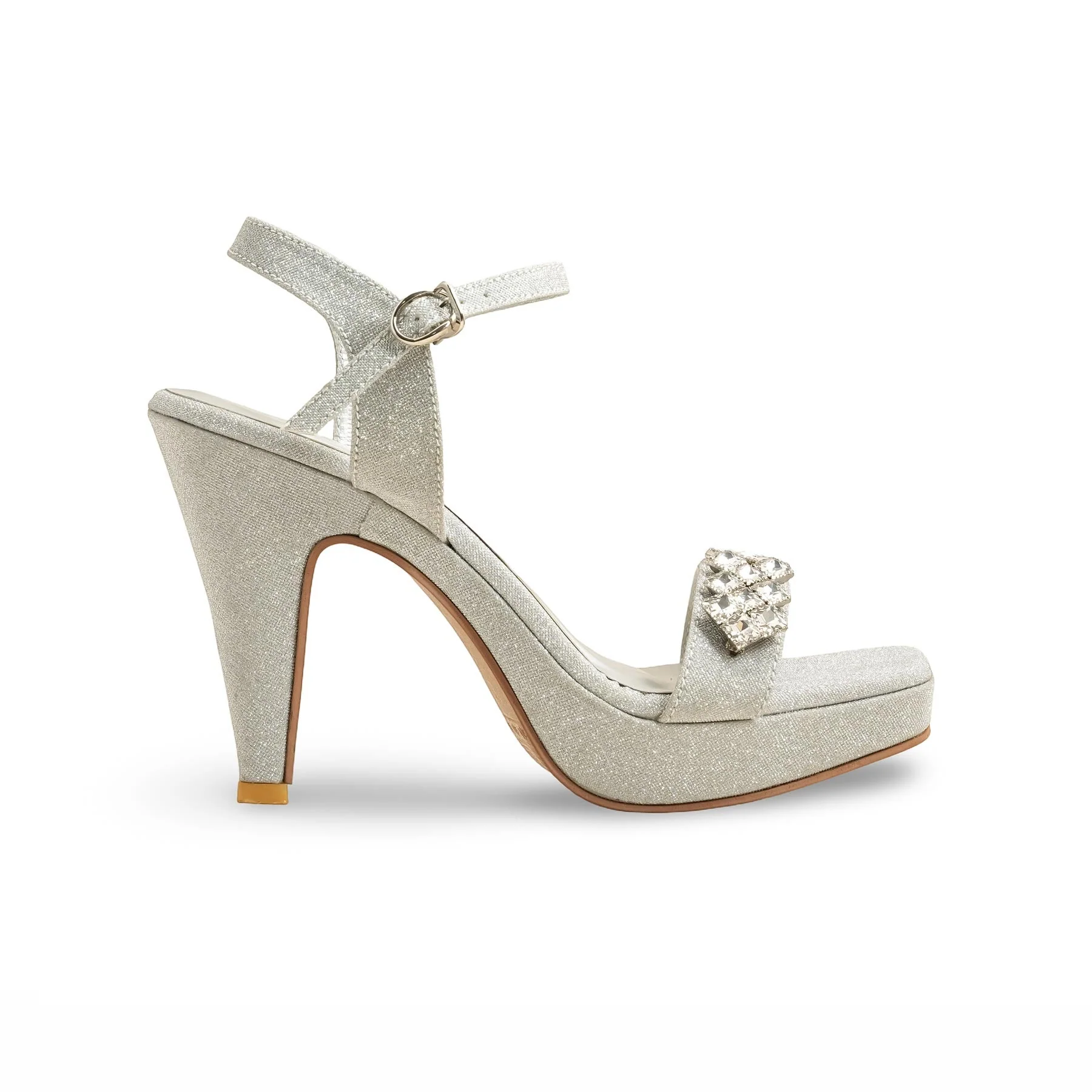 Silver Fancy Bridal Sandal FN6194 - Image 2