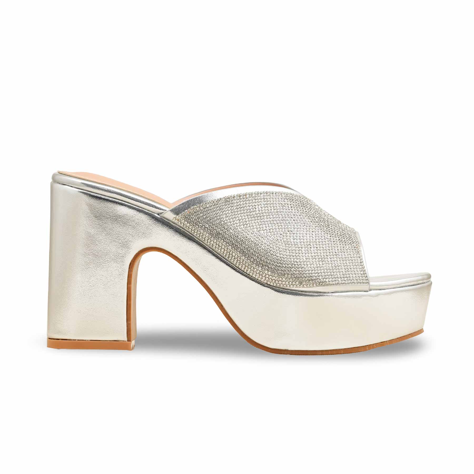 Silver Fancy Bridal Sandal FN6234 - Image 2