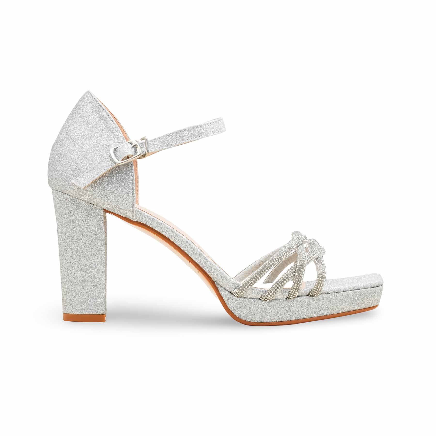 Silver Fancy Bridal Sandal FN6241 - Image 2
