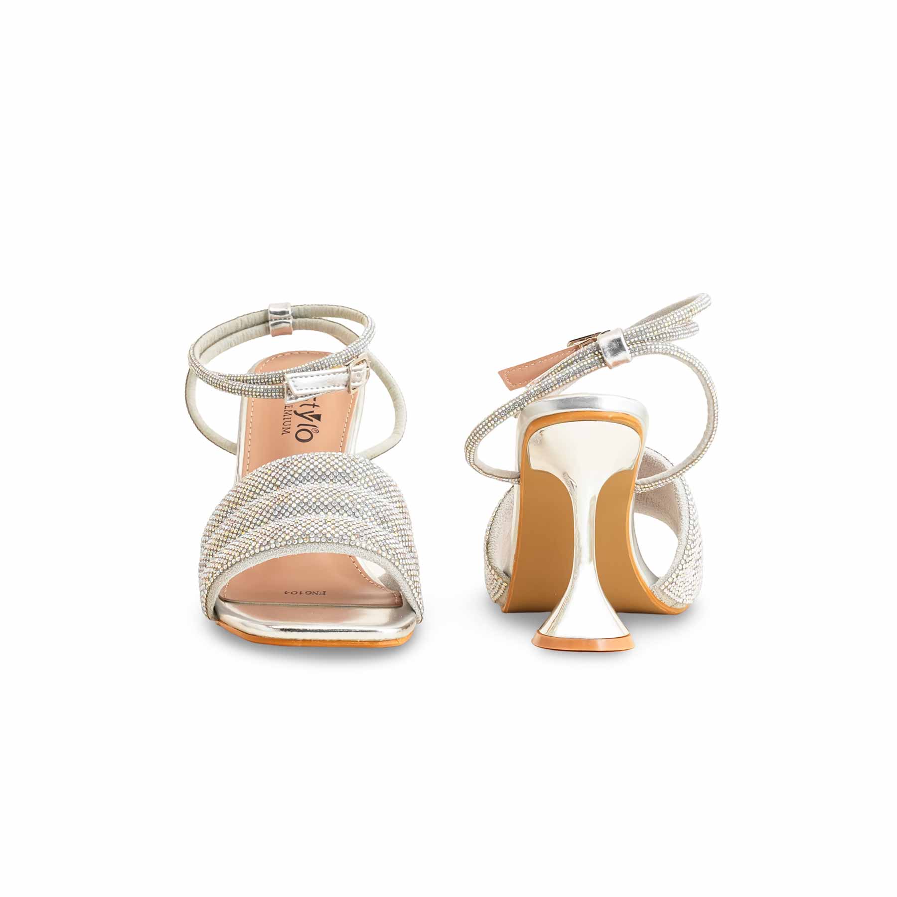 Silver Fancy Bridal Sandal For Ladies FN6104 - Image 5