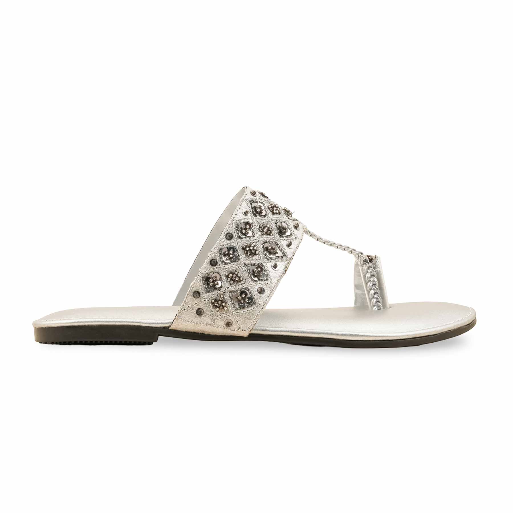 Silver Fancy Chappal EC0212 - Image 2