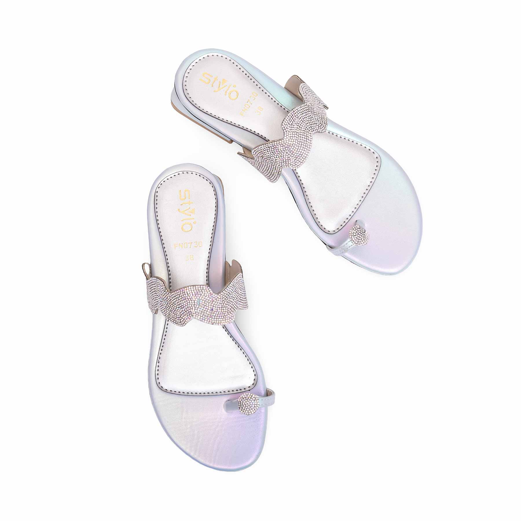 Silver Fancy Chappal FN0730 - Image 4