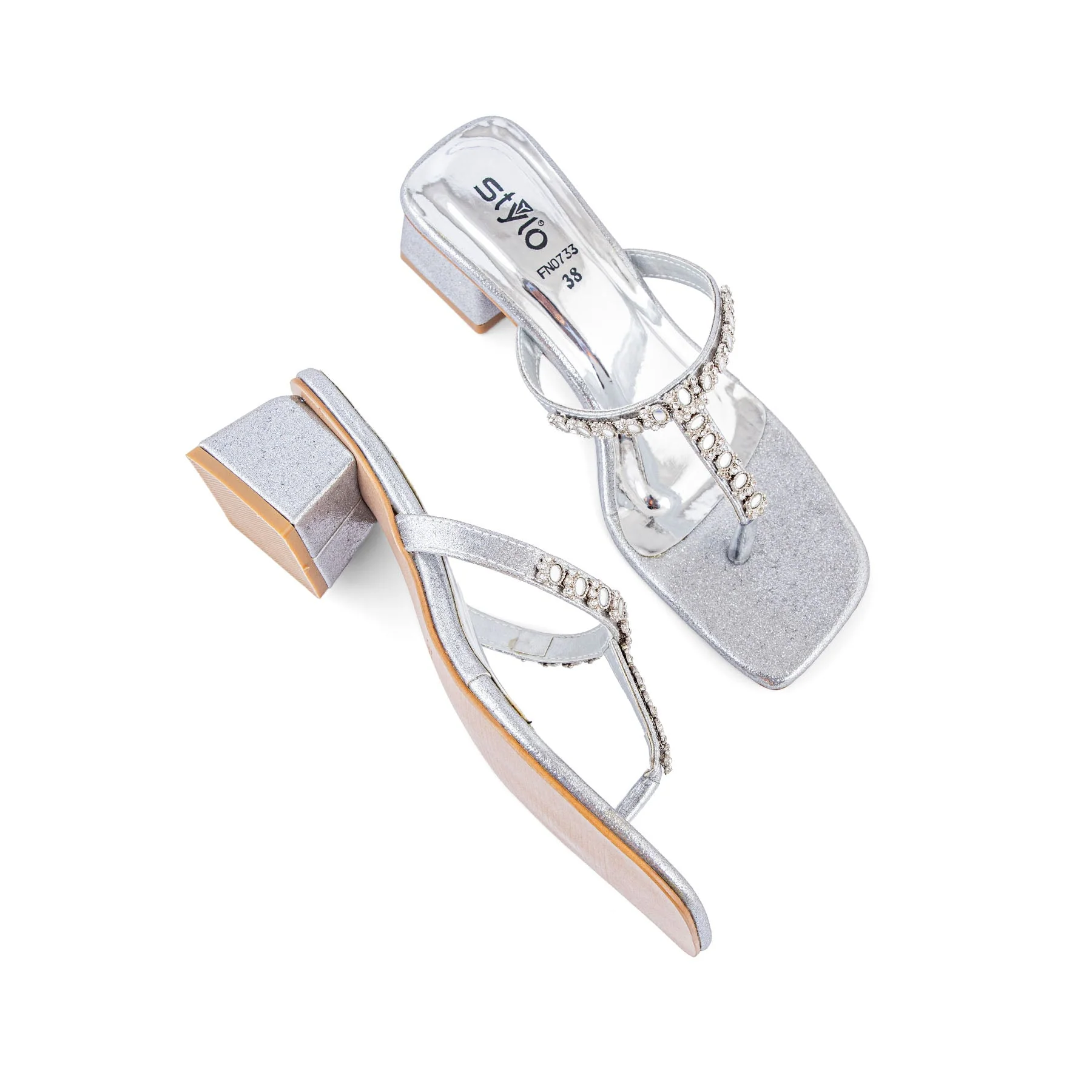 Silver Fancy Chappal FN0733 - Image 4