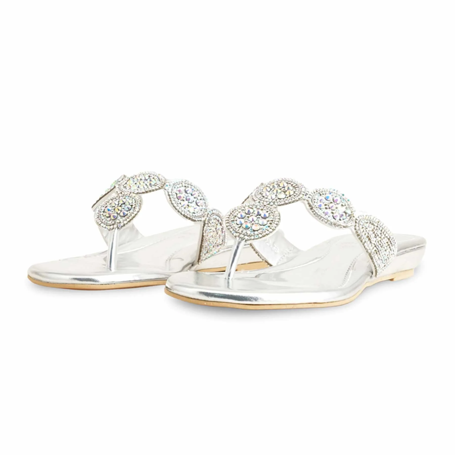 Silver Fancy Chappal FN0792 - Image 3