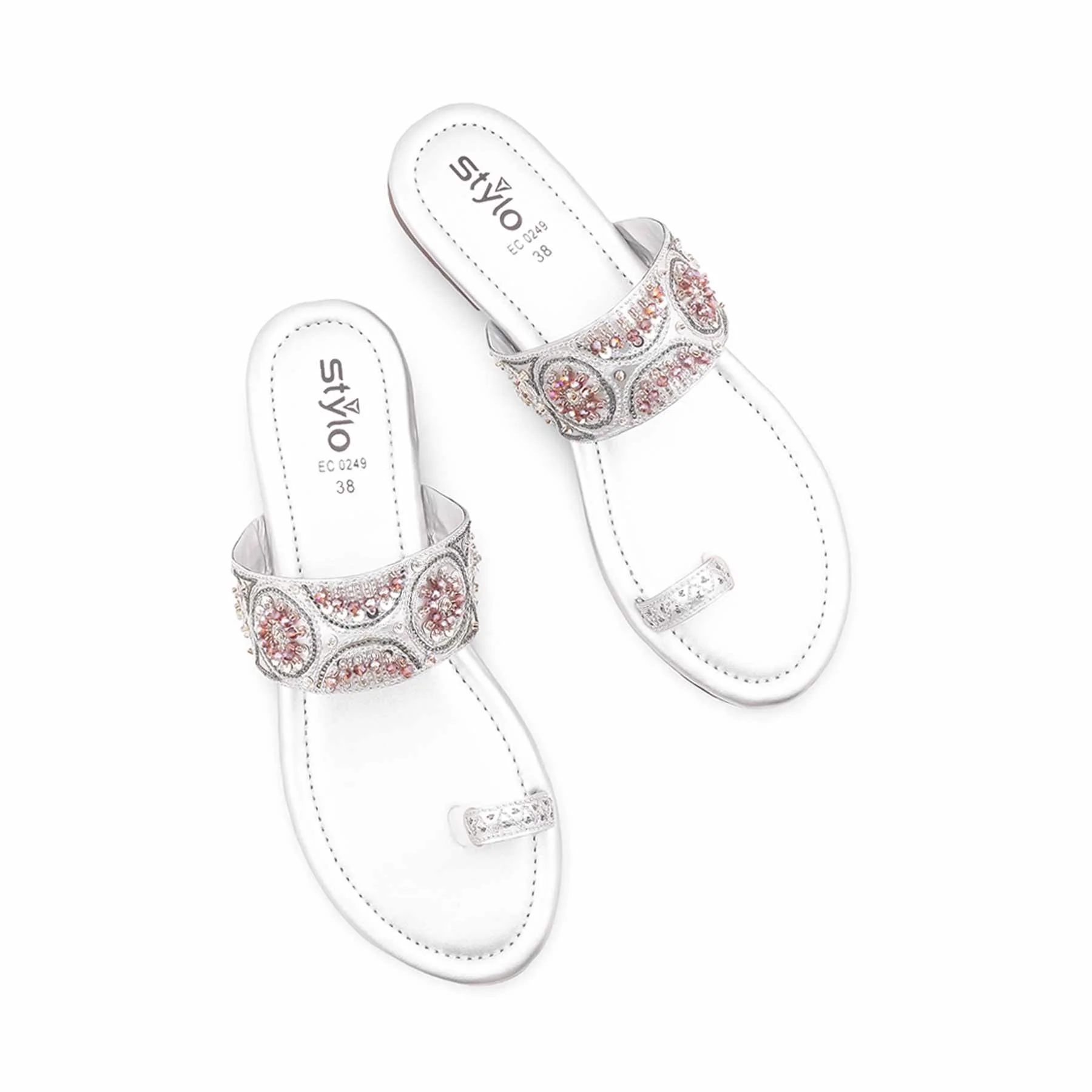 Silver Fancy Chappal For Ladies EC0249 - Image 5