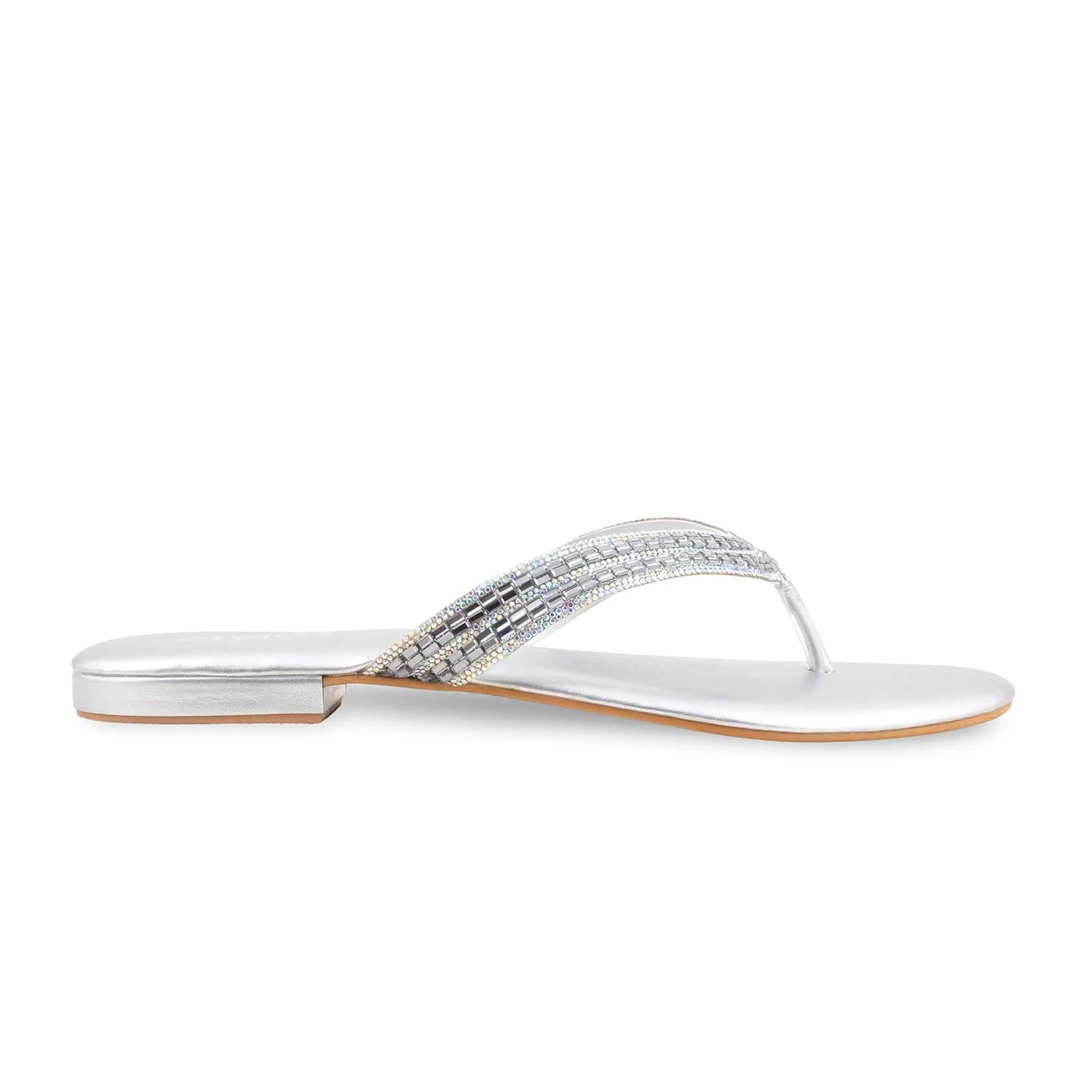Silver Fancy Chappal For Ladies FN0829 - Image 2