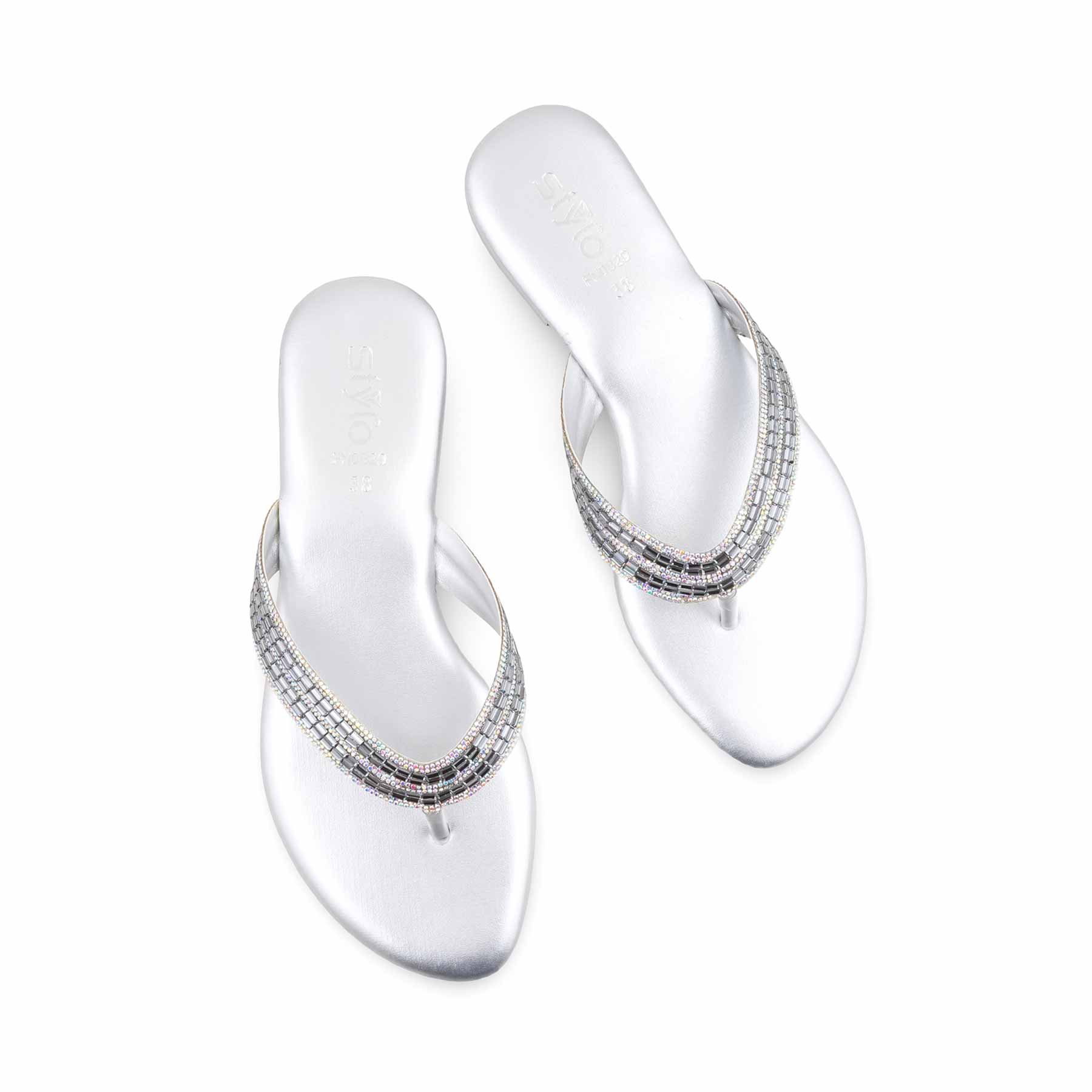Silver Fancy Chappal For Ladies FN0829 - Image 5