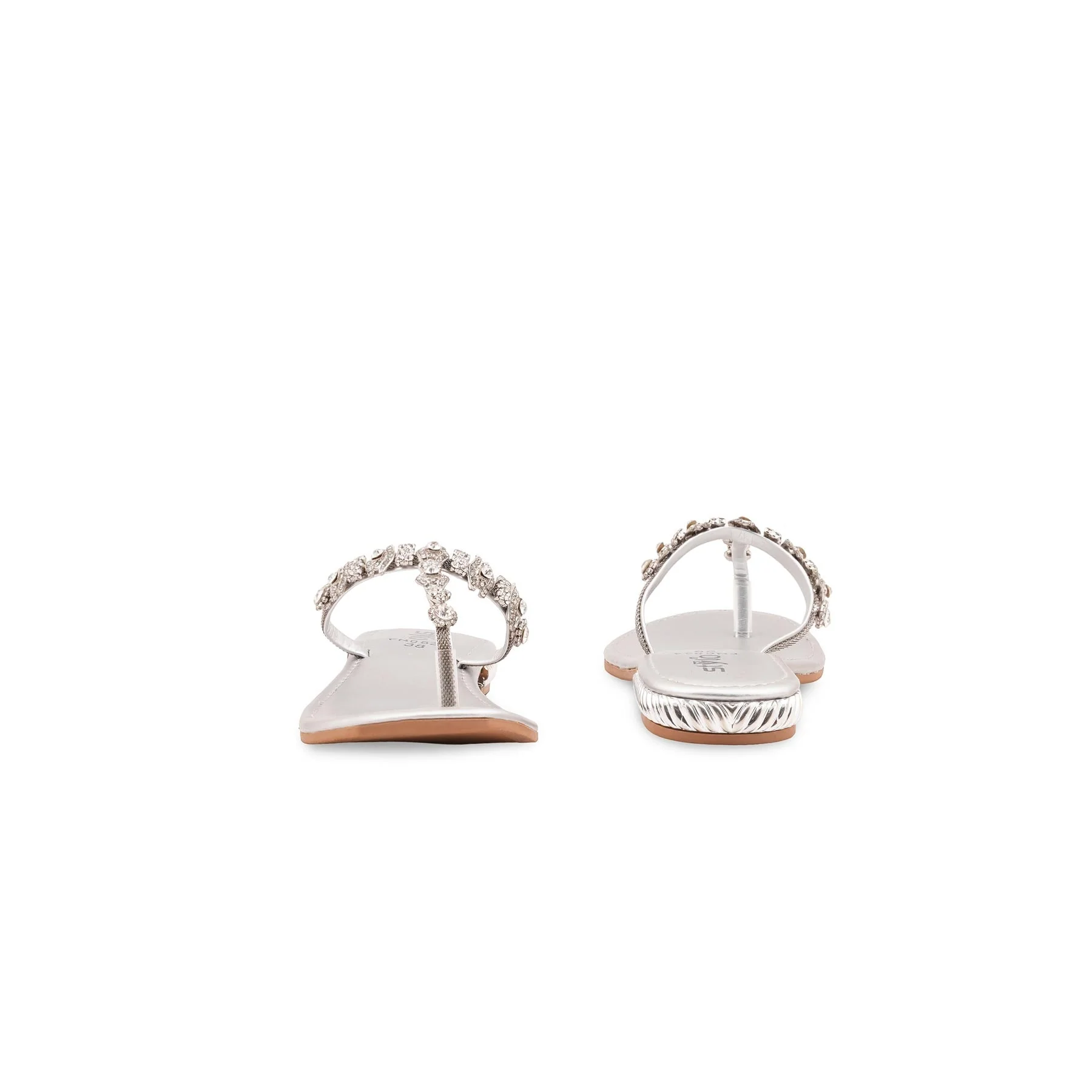 Silver Fancy Chappal For Women FN0824 - Image 4