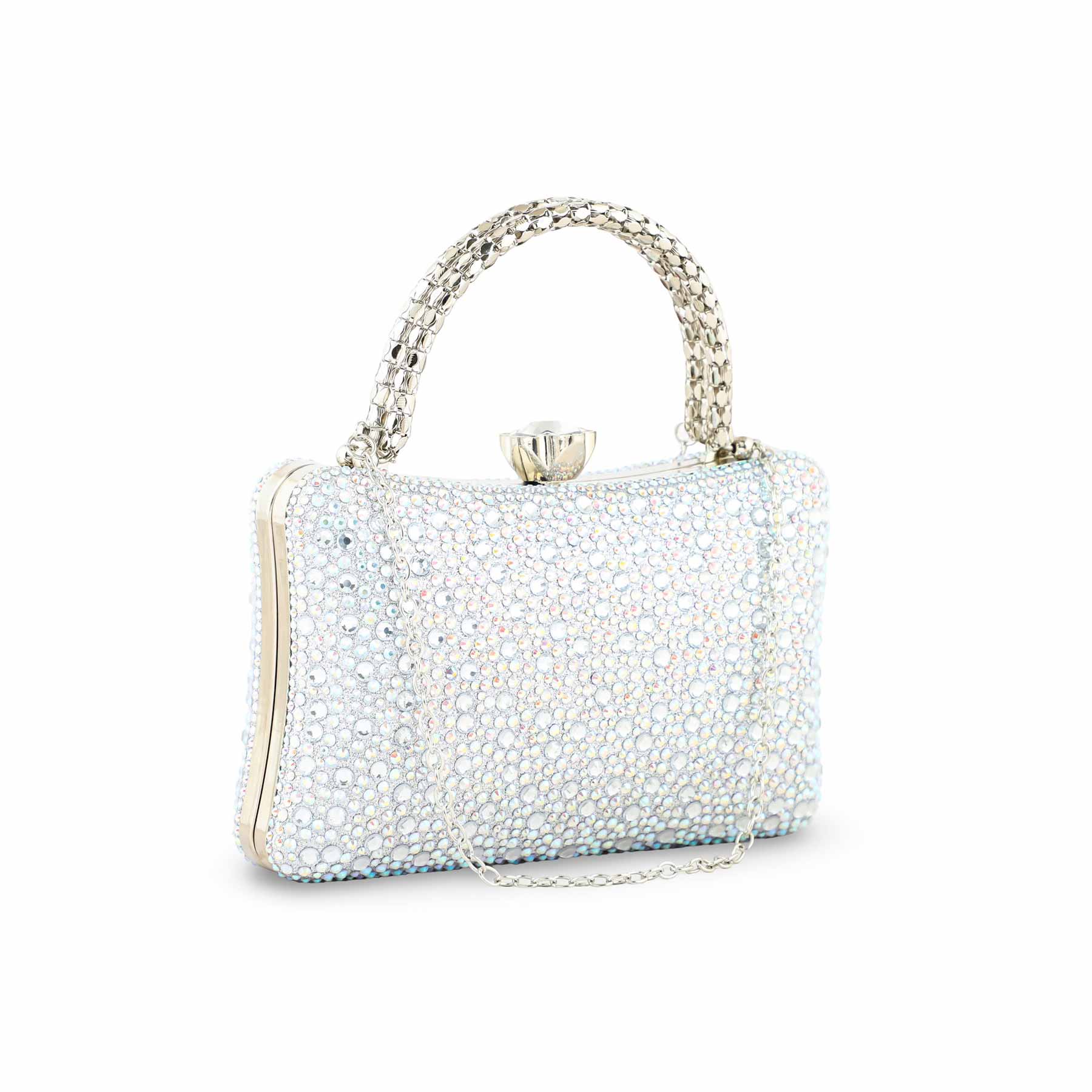 Silver Fancy Clutch For Ladies P24386 - Image 3
