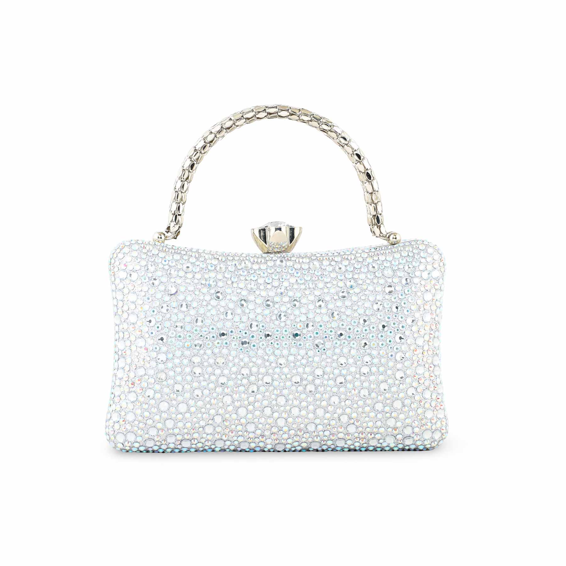 Silver Fancy Clutch For Ladies P24386 - Image 4