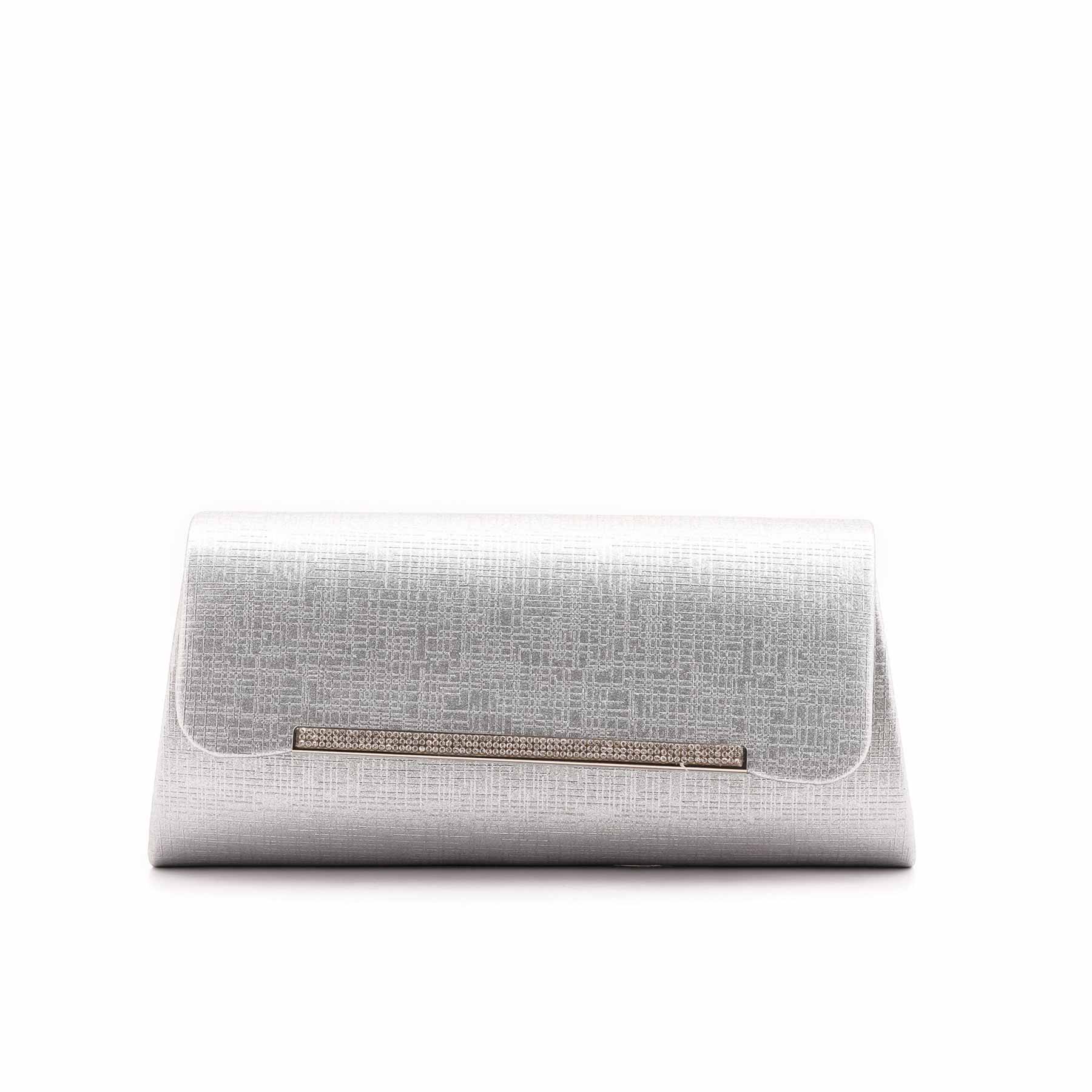 Silver Fancy Clutch For Ladies P24419 - Image 2