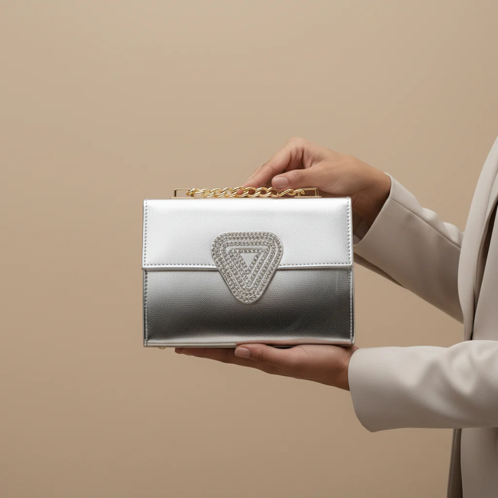 Silver Fancy Clutch For Women P15694 - Image 2