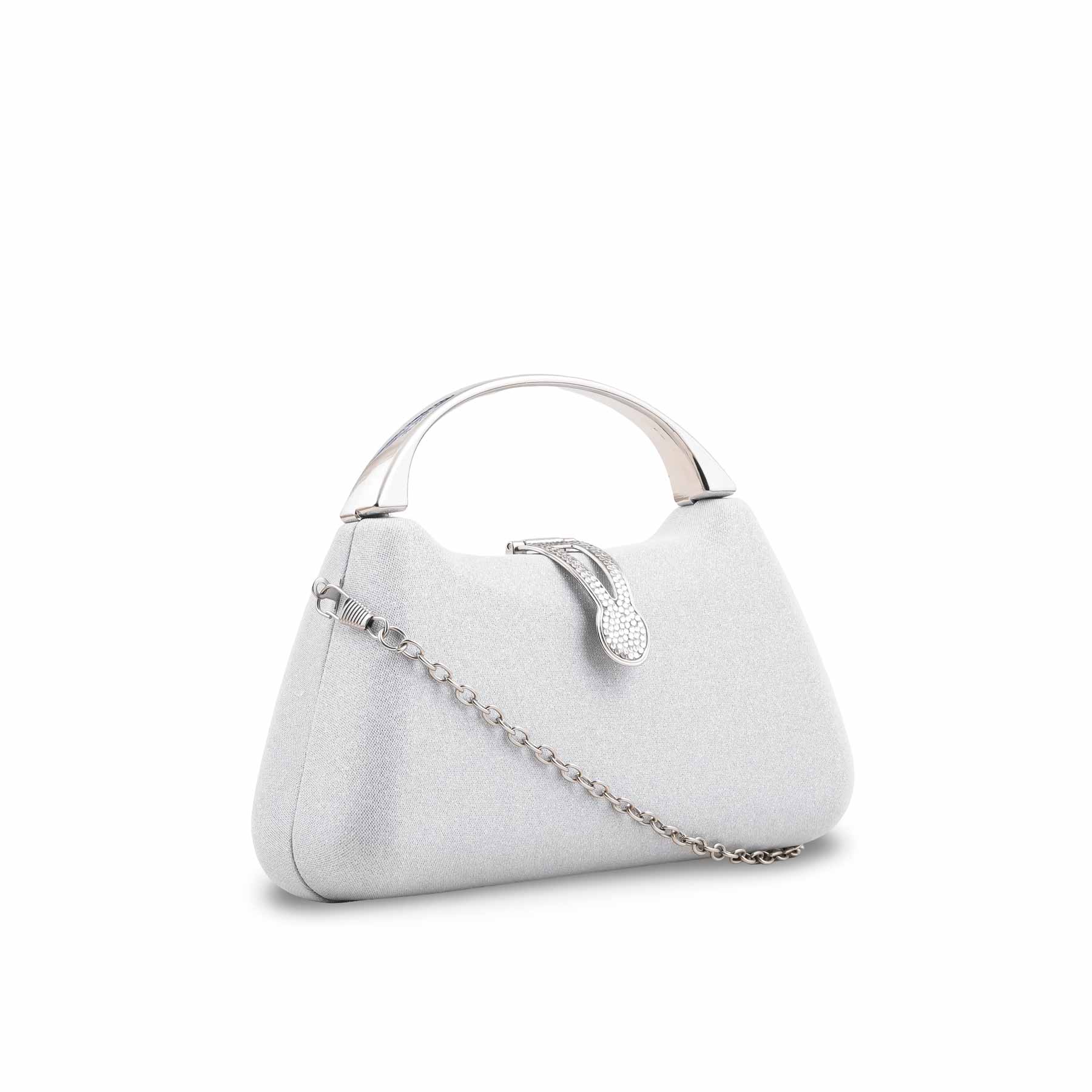 Silver Fancy Clutch For Women P24404 - Image 3