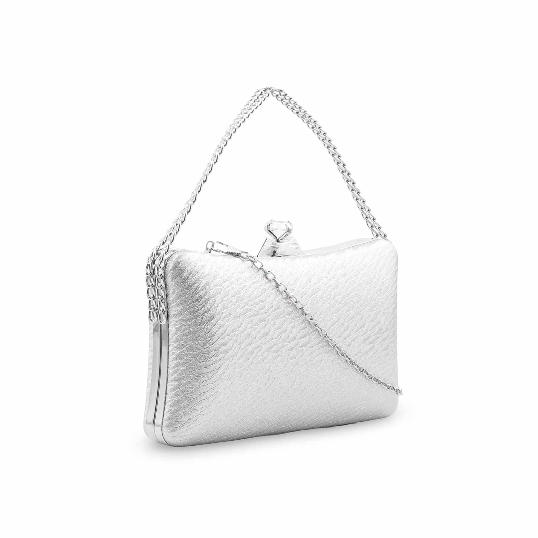 Silver Fancy Clutch For Women P24435 - Image 3
