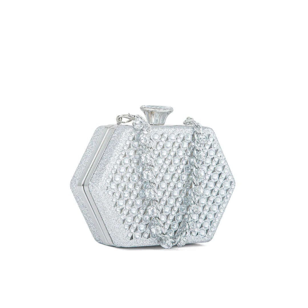 Silver Fancy Clutch P24191 - Image 2