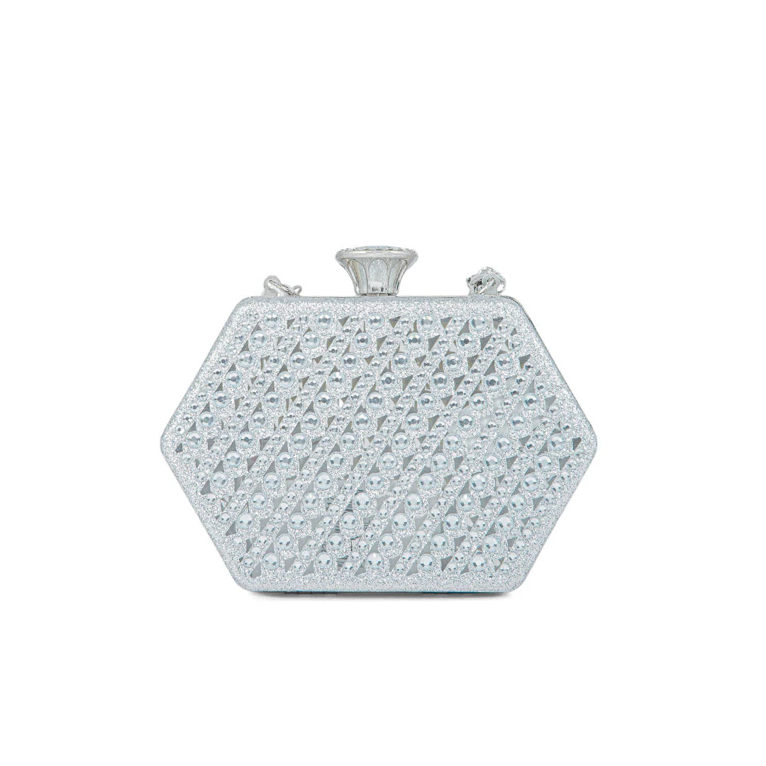Silver Fancy Clutch P24191 - Image 3
