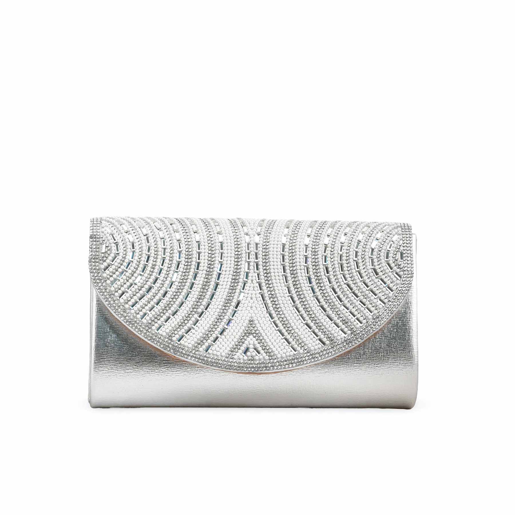 Silver Fancy Clutch p24243 - Image 2