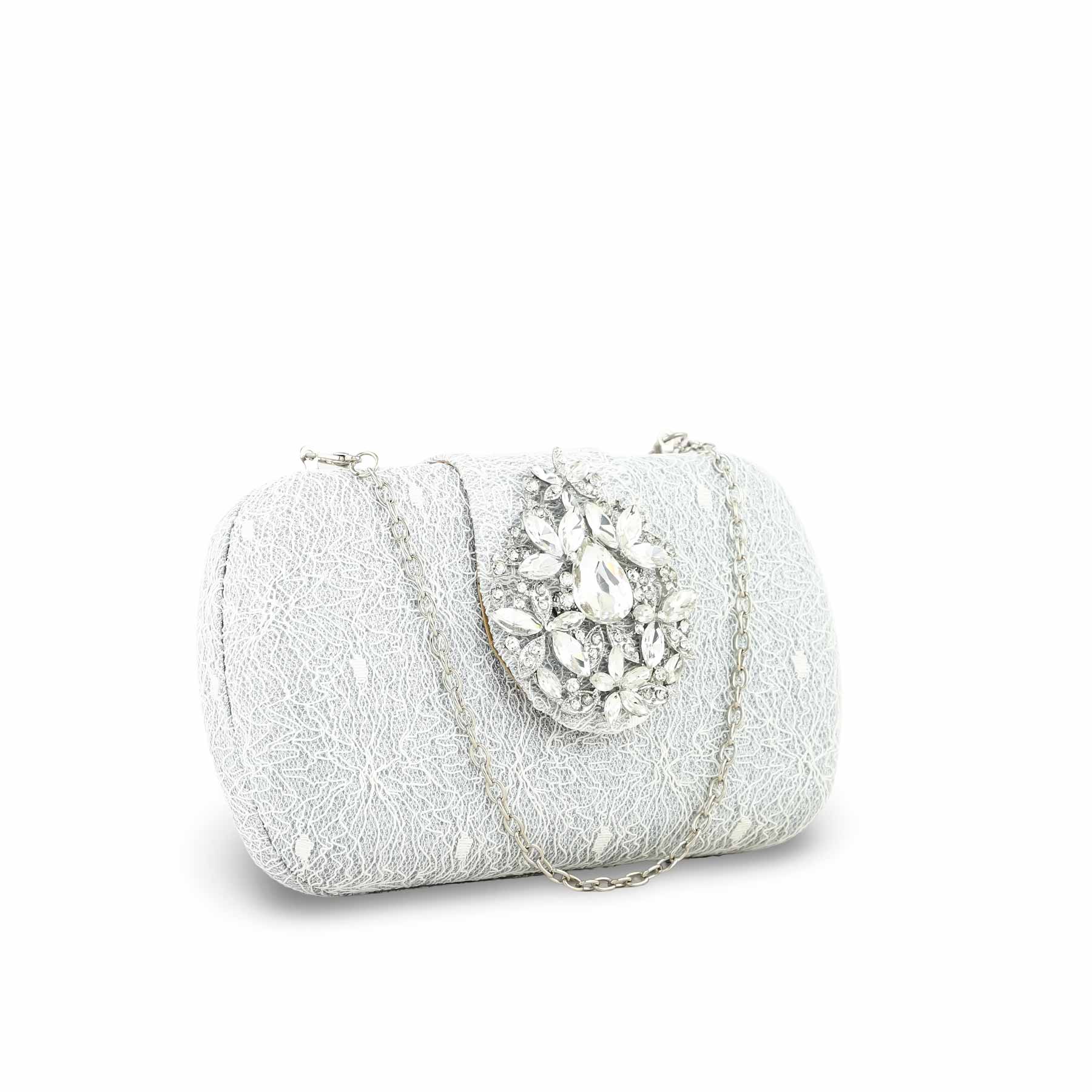Silver Fancy Clutch P24392 - Image 3