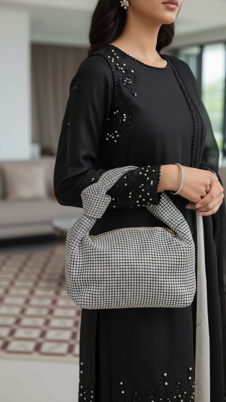 Silver Fancy Clutch P36334
