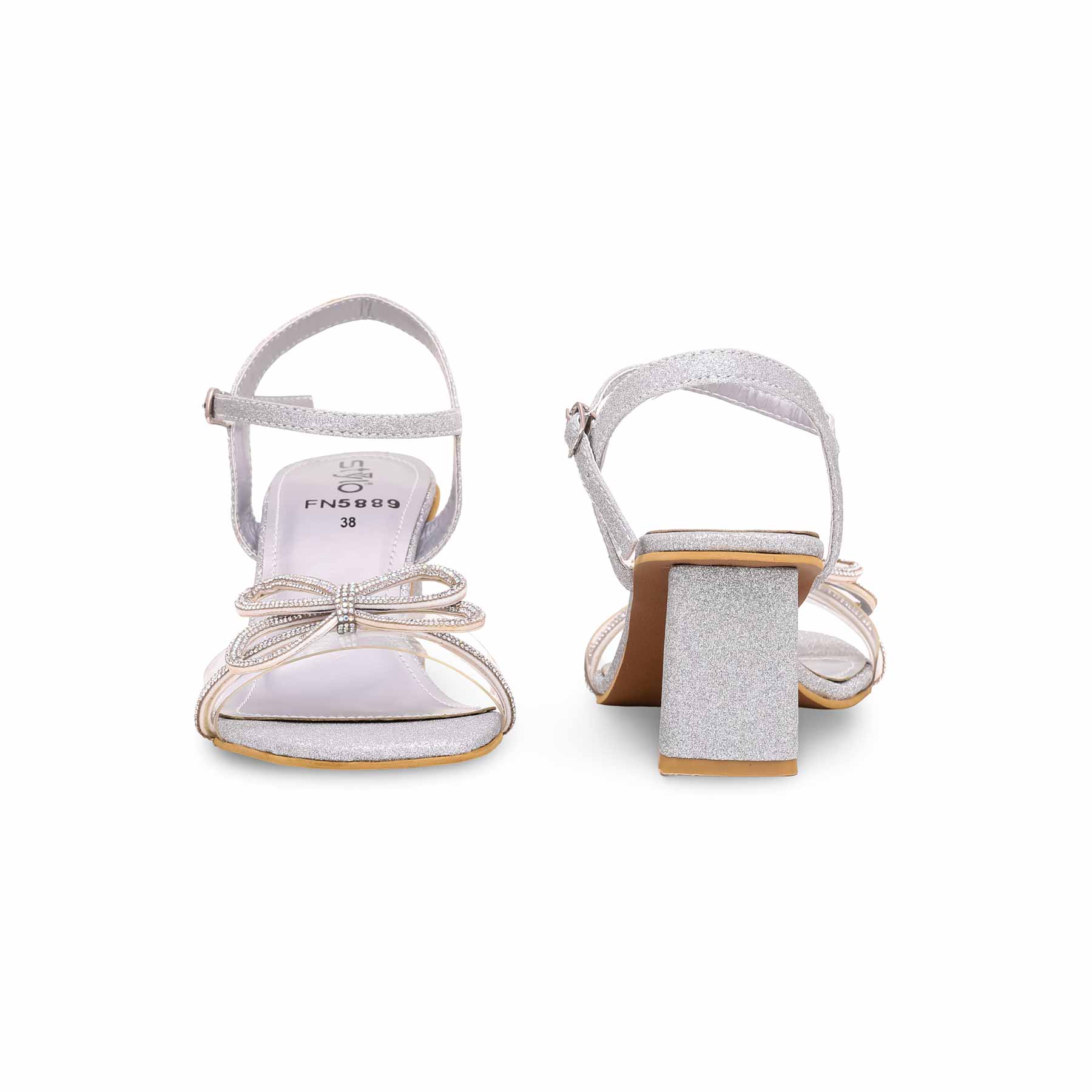 Silver Fancy Sandal FN5889 - Image 4