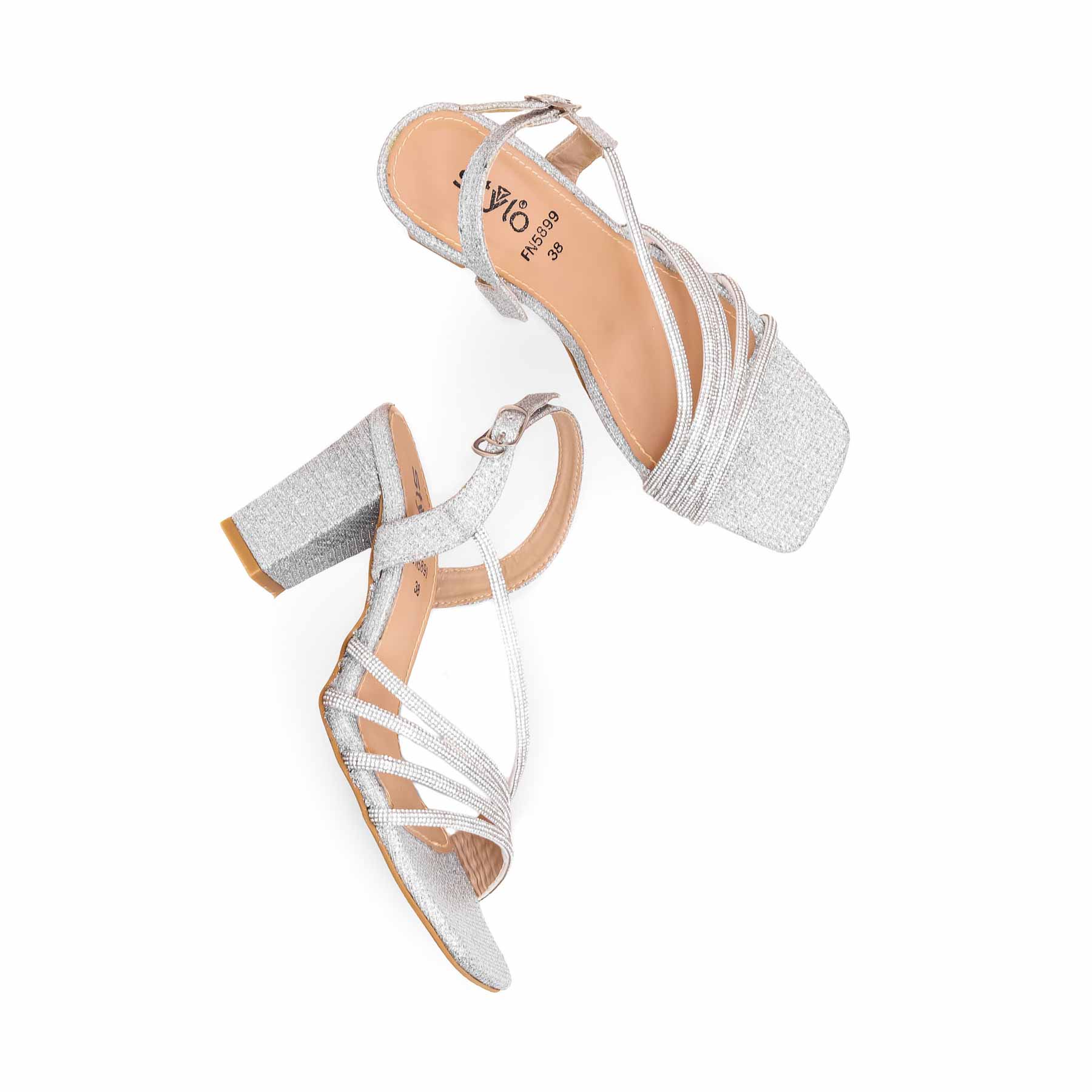 Silver Fancy Sandal FN5899 - Image 5