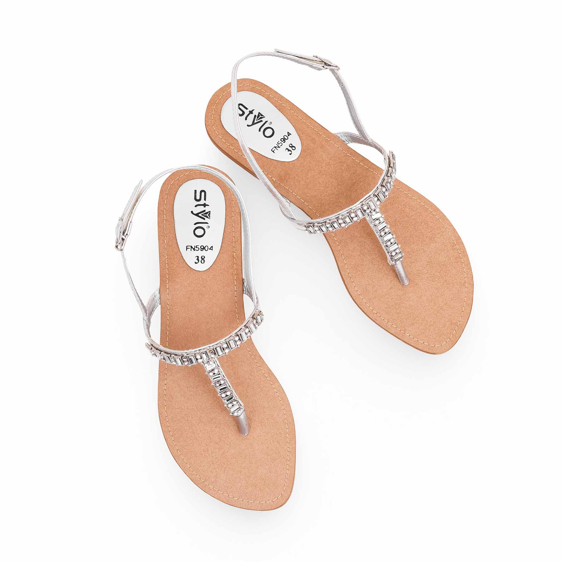 Silver Fancy Sandal FN5904 - Image 4