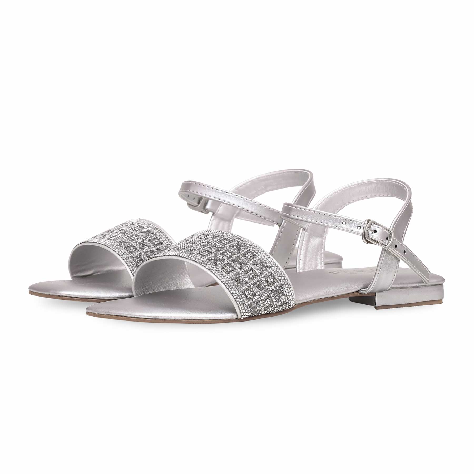 Silver Fancy Sandal FN5917 - Image 2