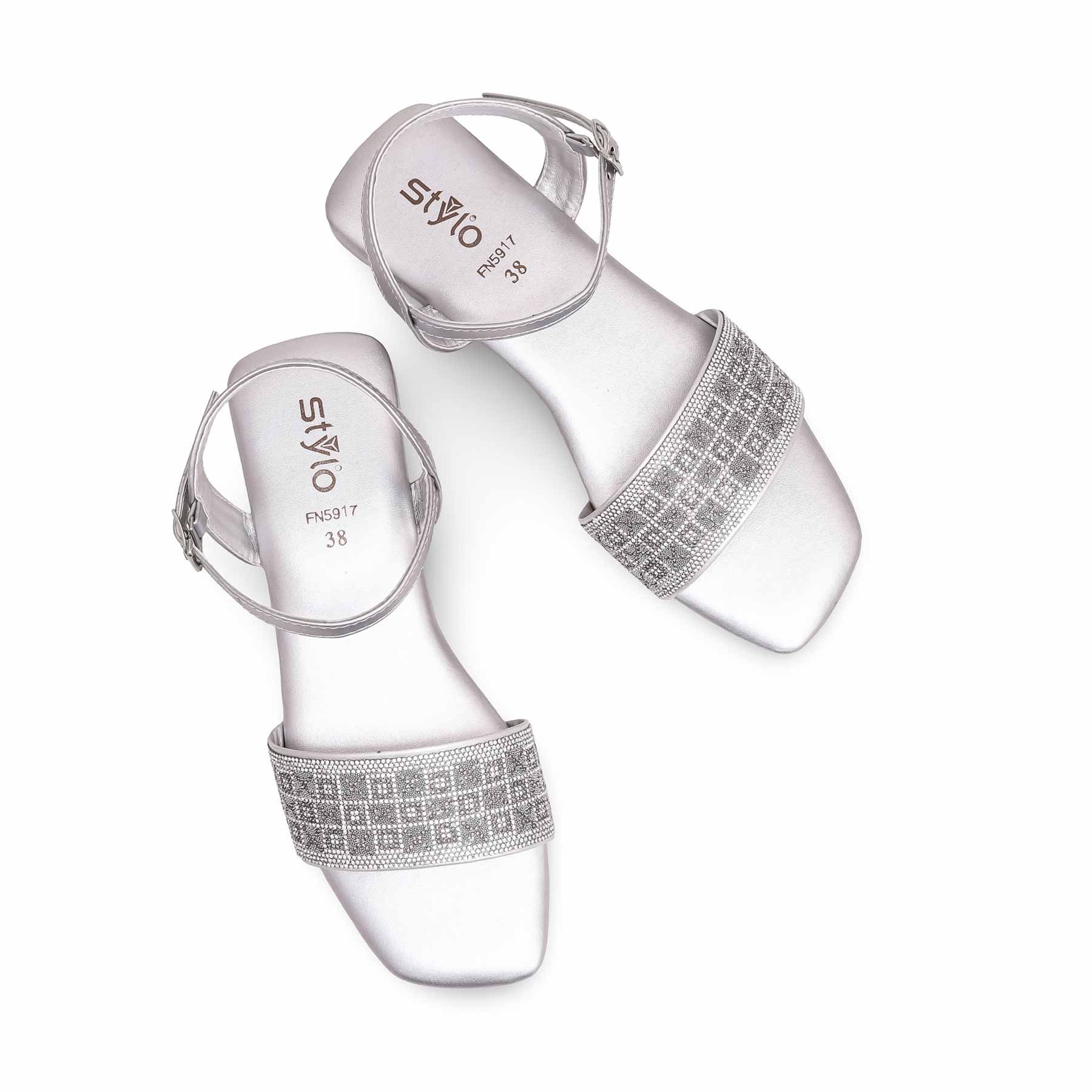 Silver Fancy Sandal FN5917 - Image 4