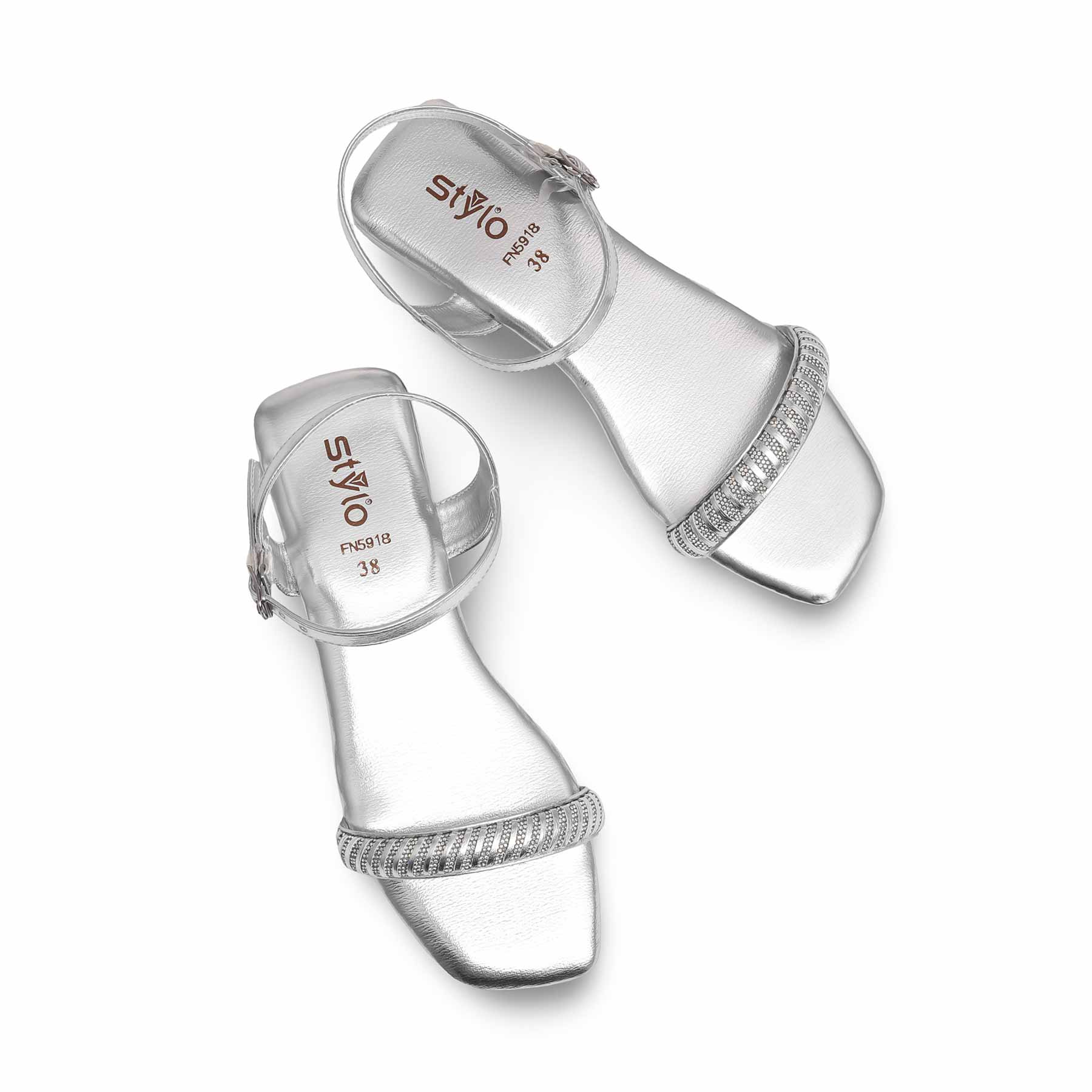 Silver Fancy Sandal FN5918 - Image 5