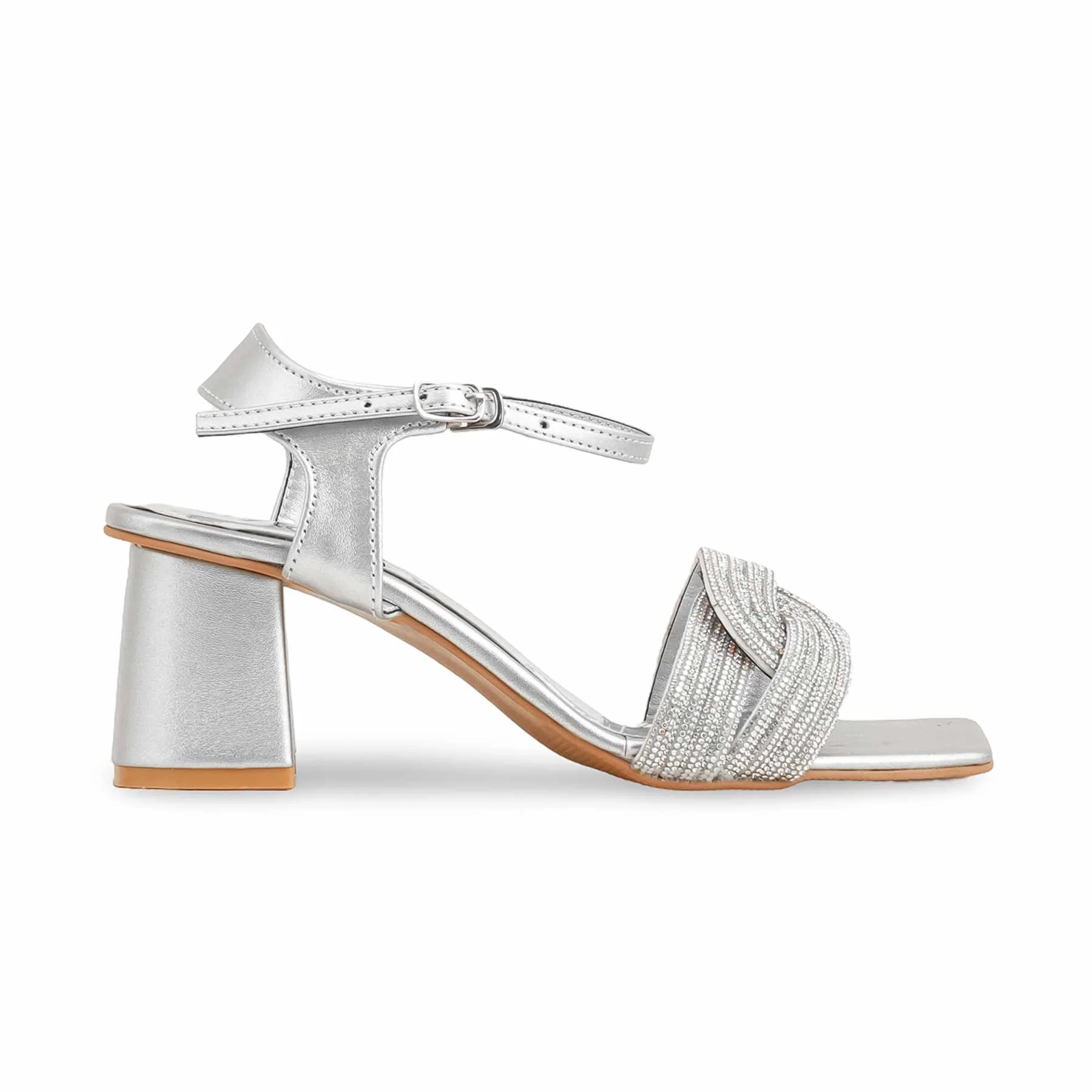Silver Fancy Sandal FN5959 - Image 2