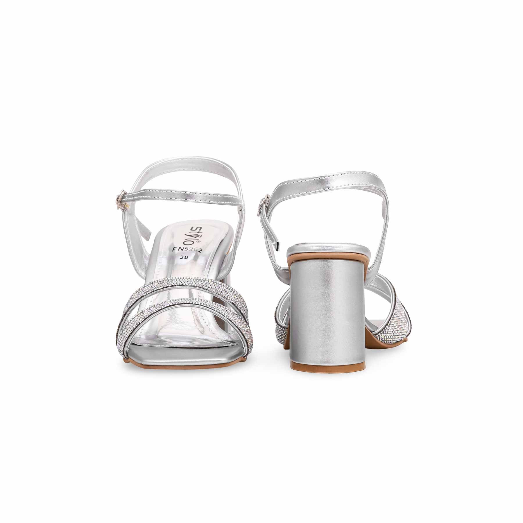 Silver Fancy Sandal FN5962 - Image 3