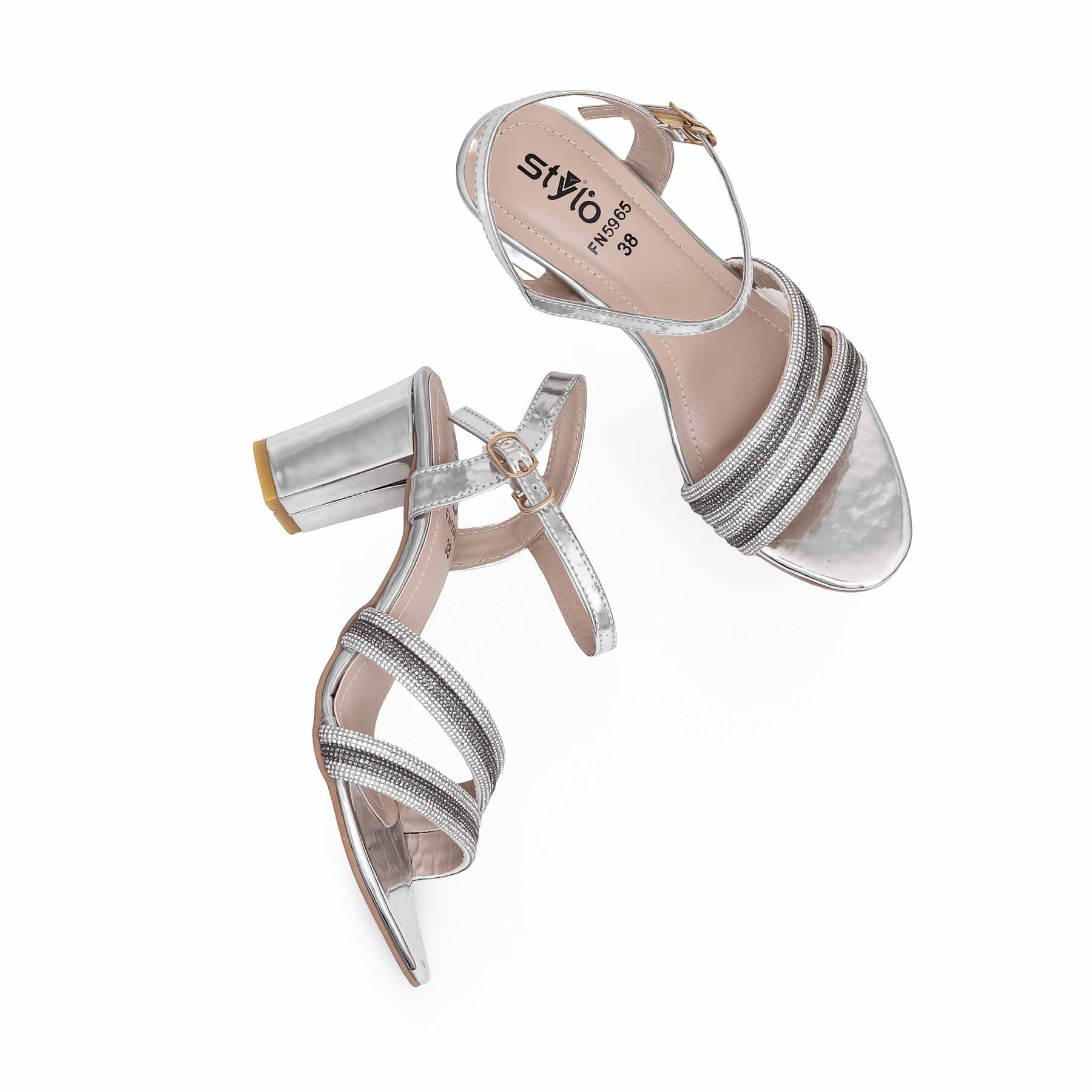 Silver Fancy Sandal FN5965 - Image 5