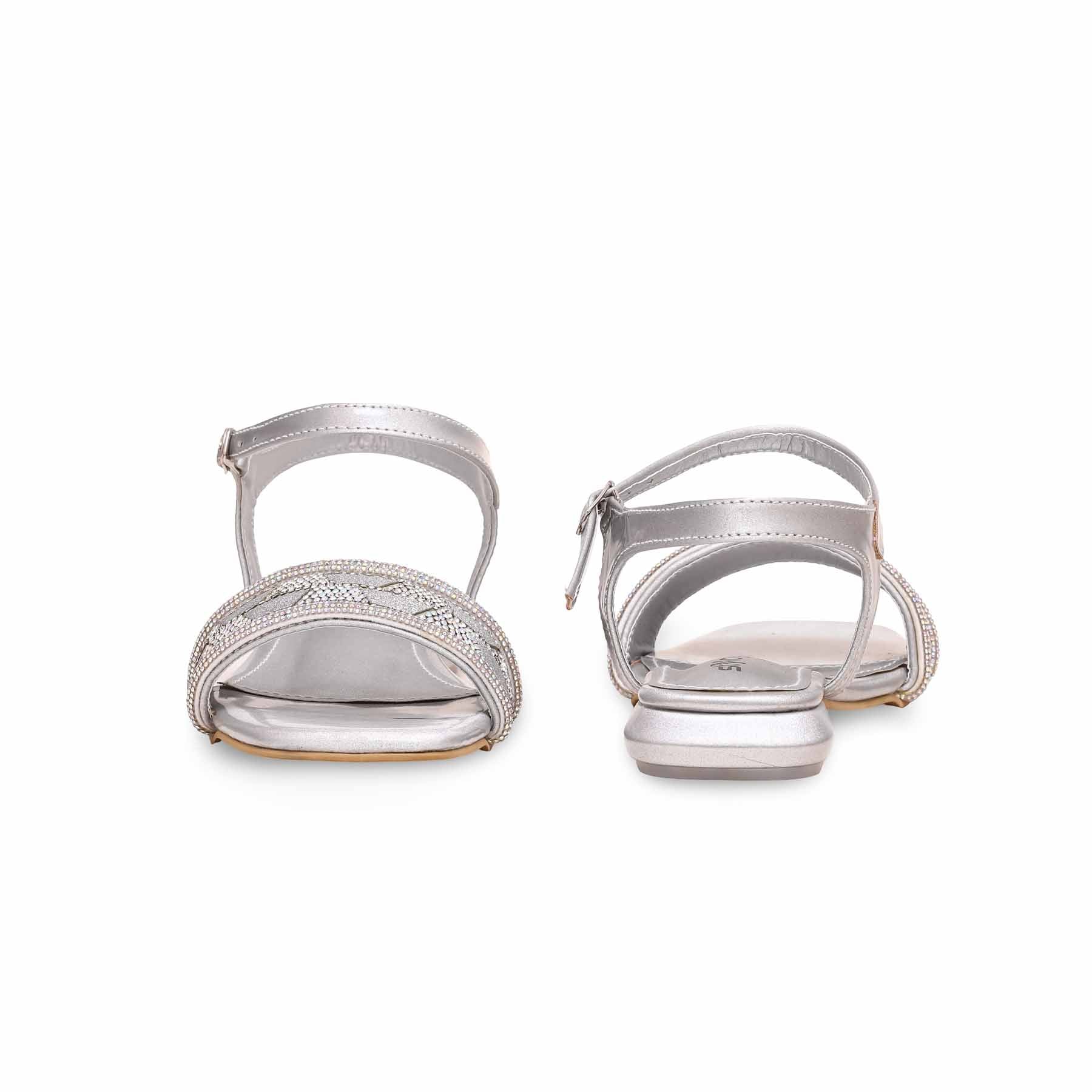 Silver Fancy Sandal FN5971 - Image 3