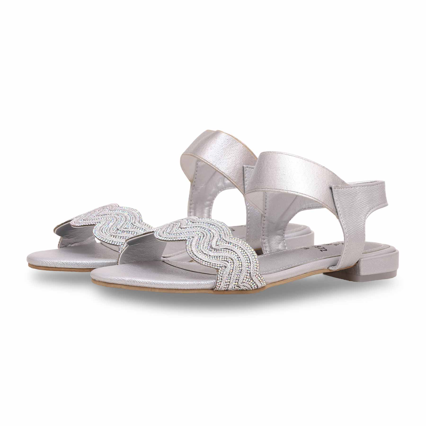 Silver Fancy Sandal FN5972 - Image 2