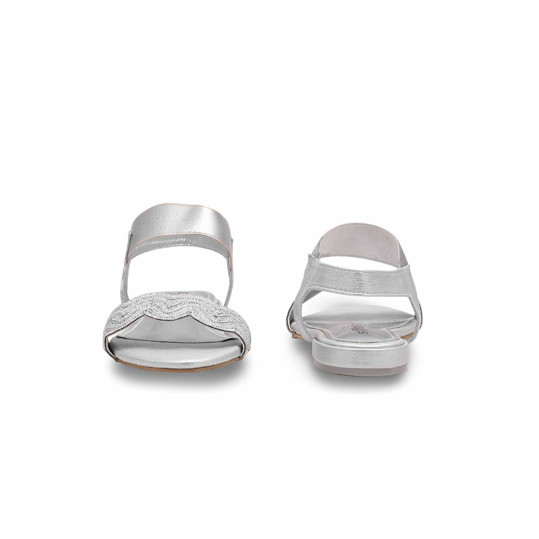 Silver Fancy Sandal FN5972 - Image 3