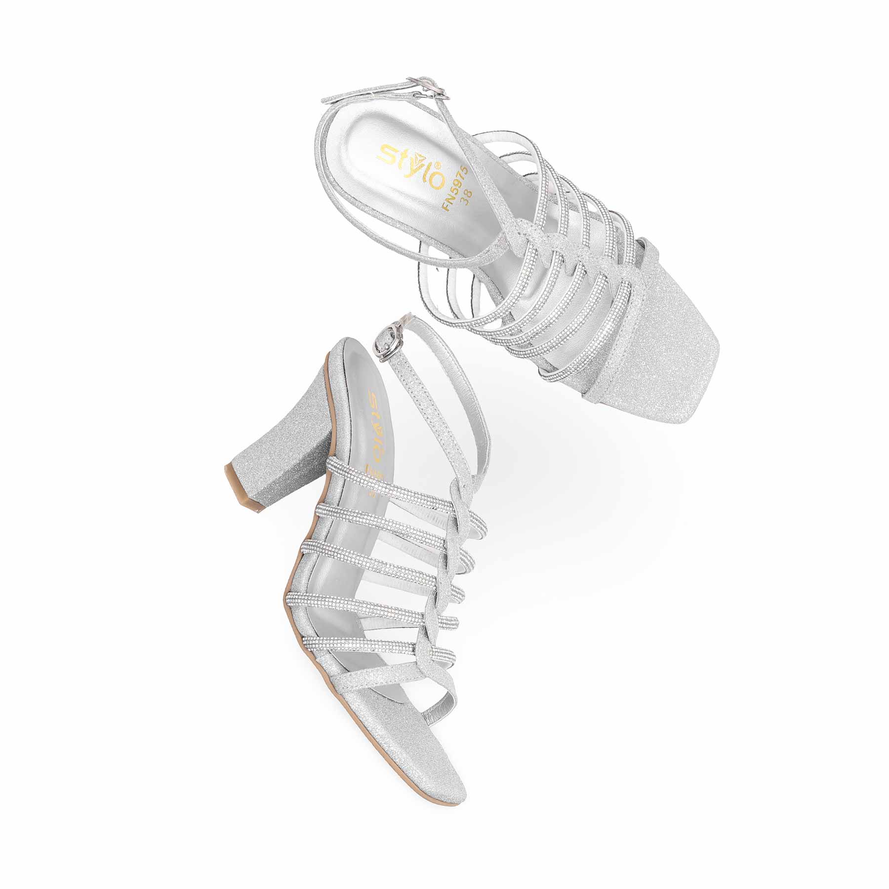 Silver Fancy Sandal FN5975 - Image 4