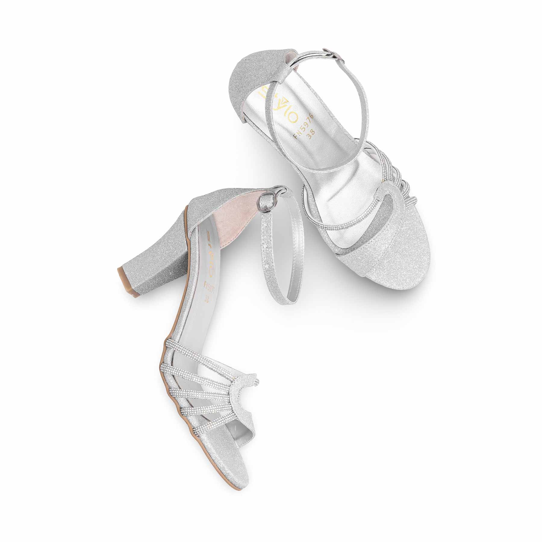 Silver Fancy Sandal FN5976 - Image 5