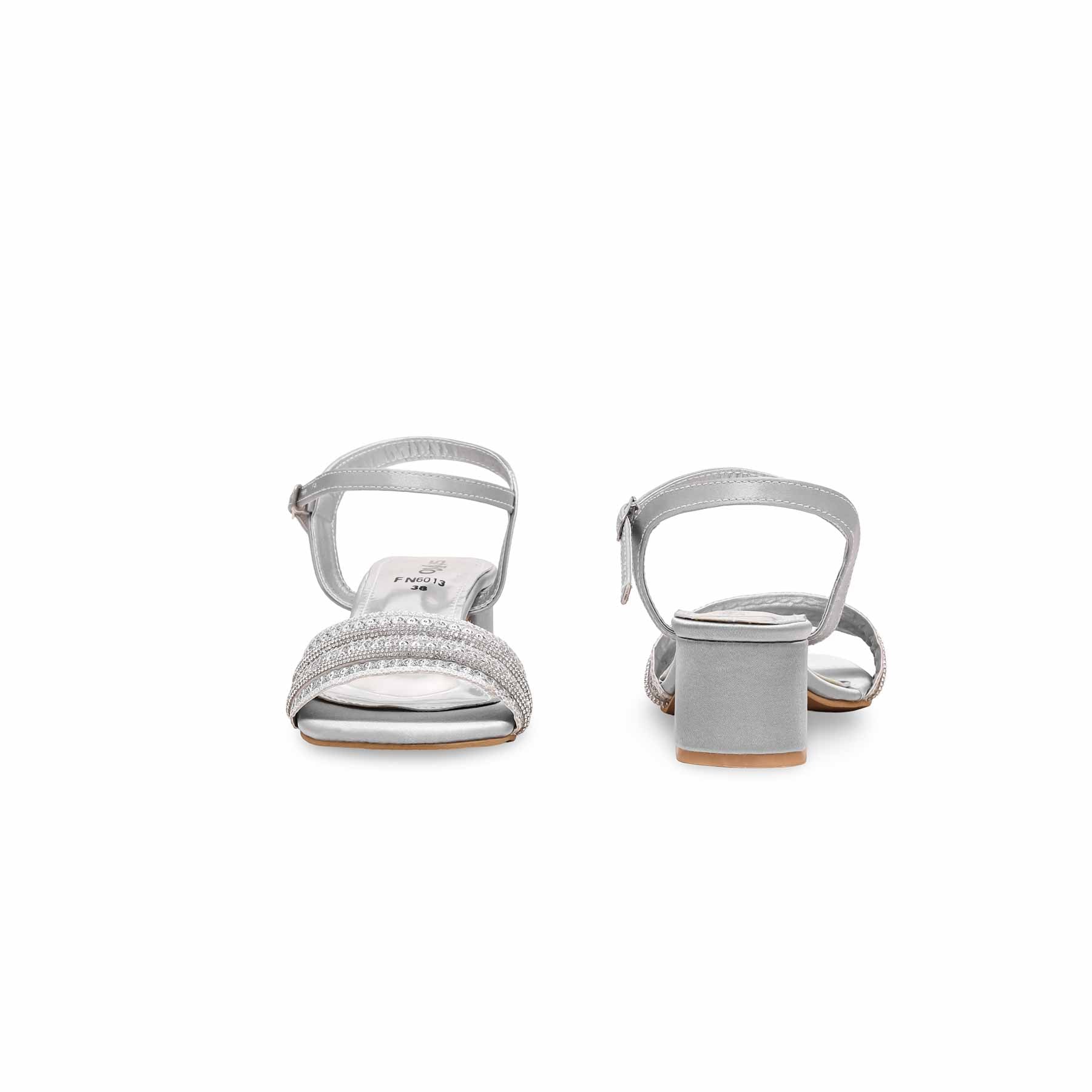 Silver Fancy Sandal FN6013 - Image 4