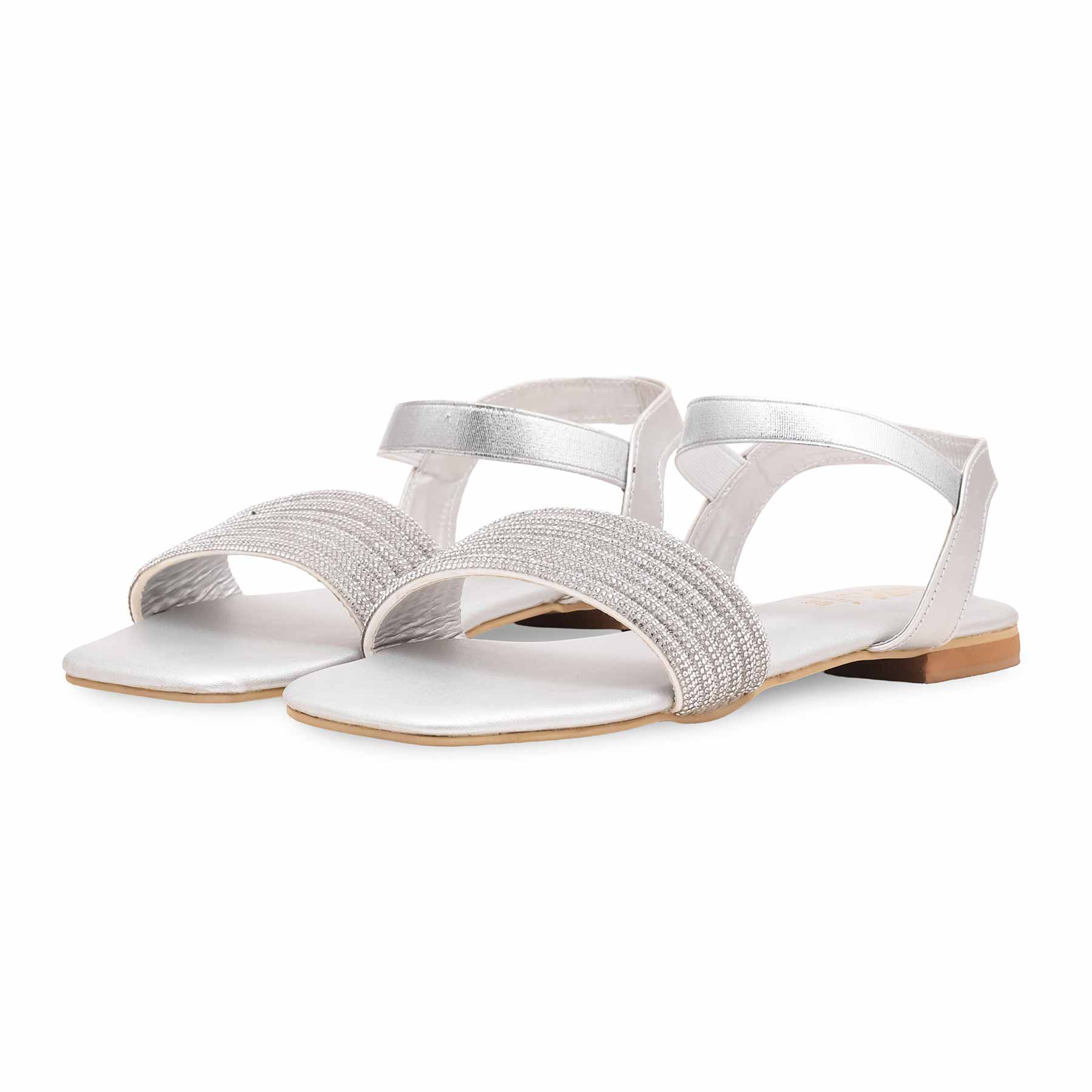 Silver Fancy Sandal FN6014 - Image 3